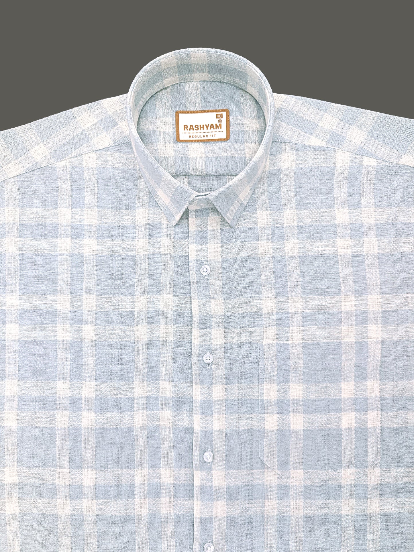 Ceriana Luxurious Italian Linen Cotton Greyish Check On Cream Formal Shirt
