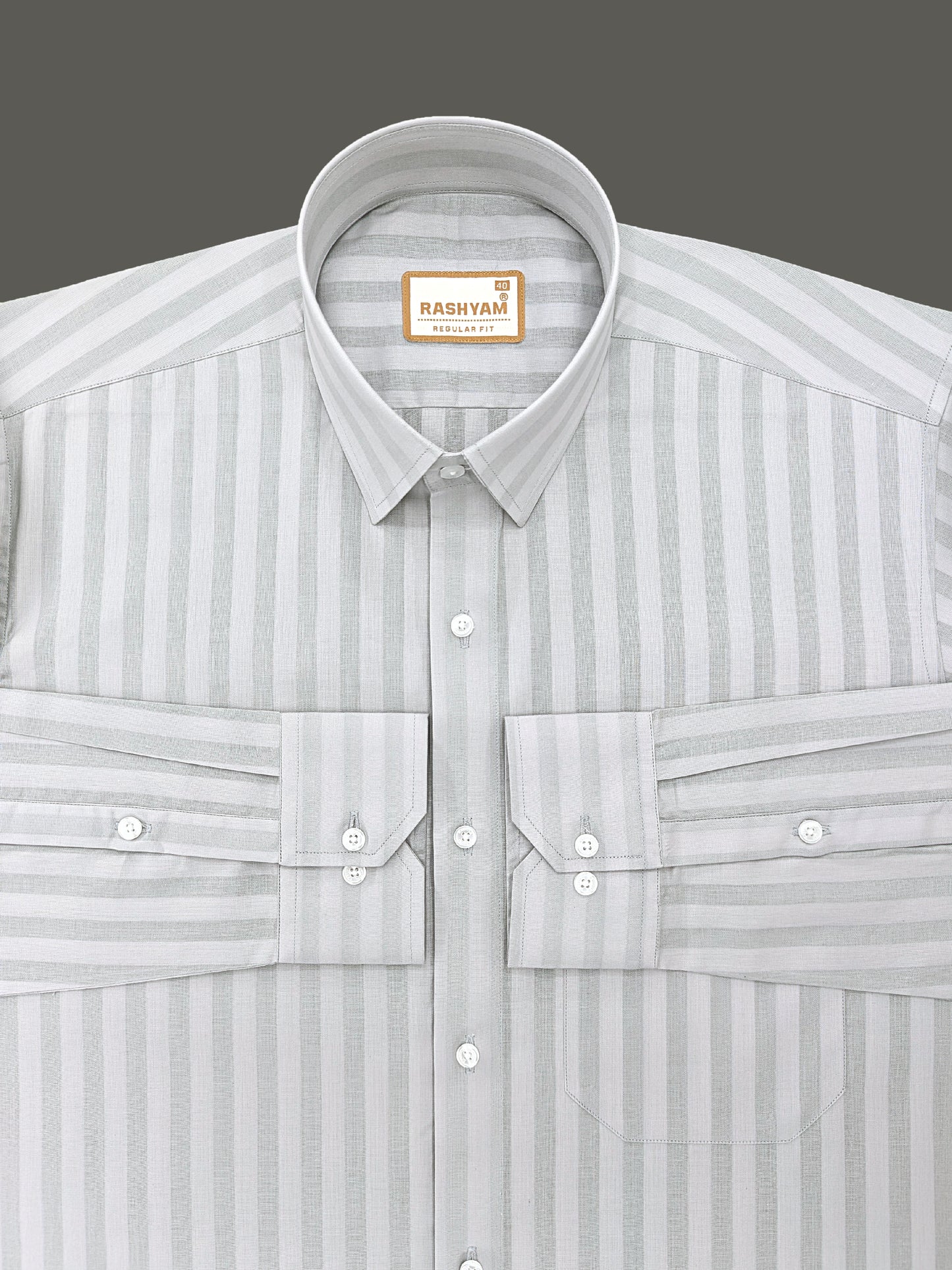 Spello Grey Line Premium Cotton Formal Shirt For Men