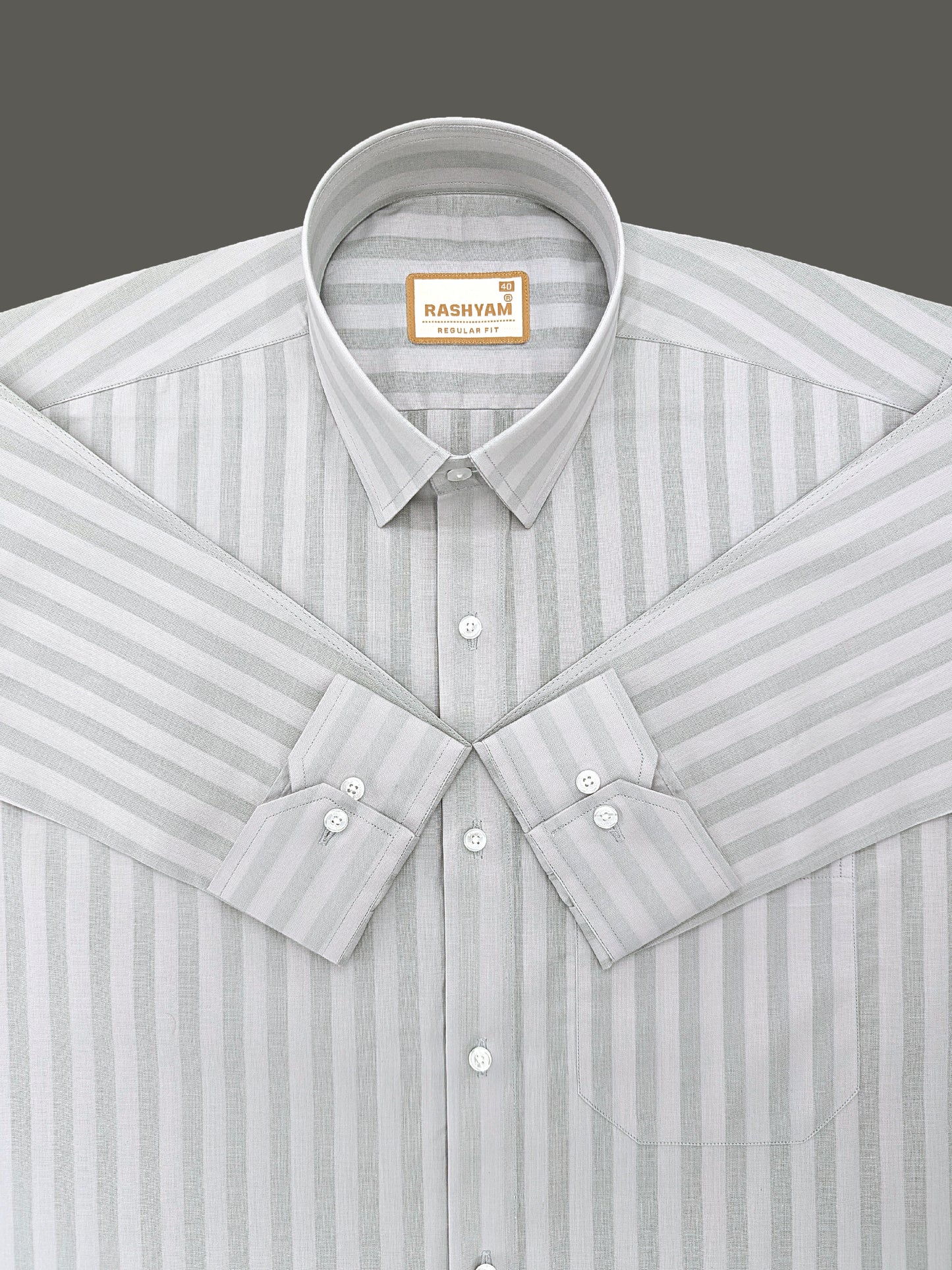 Spello Grey Line Premium Cotton Formal Shirt For Men