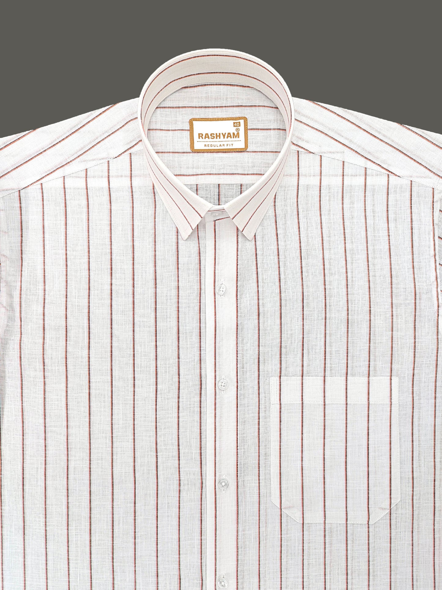 Arezzo Italian Premium Linen Red With Black Mix Line Formal Shirt For Men
