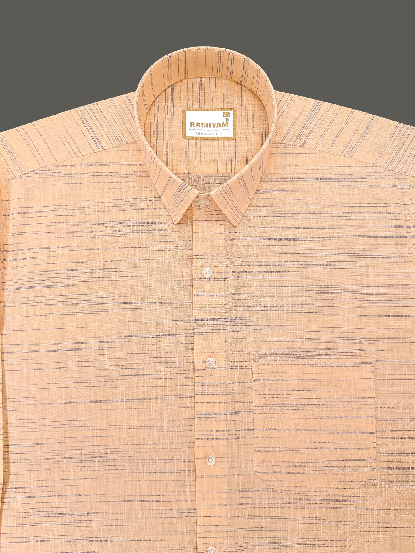 Antique Orange With Blue Thread Designer Formal Shirt For Men