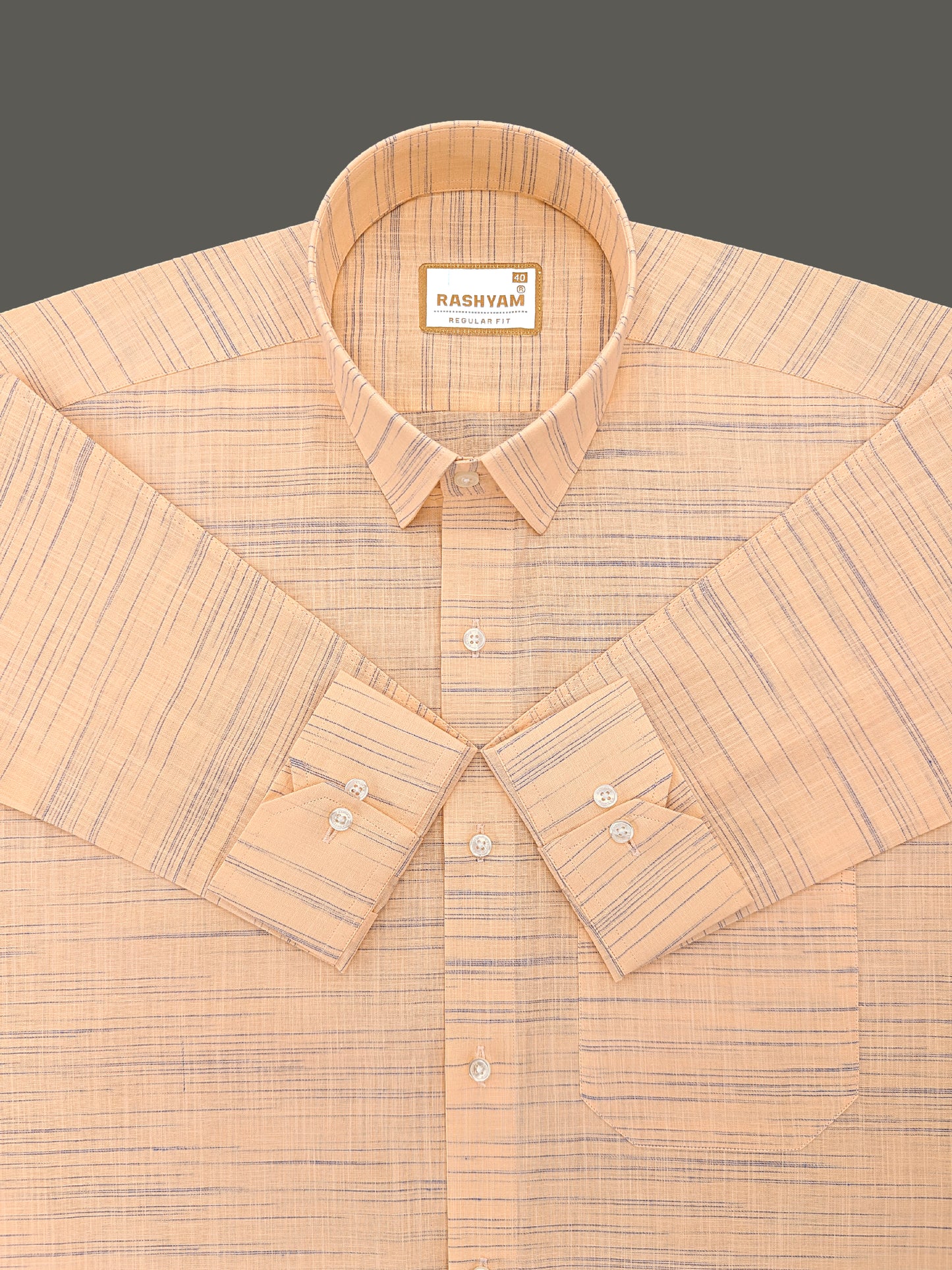 Antique Orange With Blue Thread Designer Formal Shirt For Men
