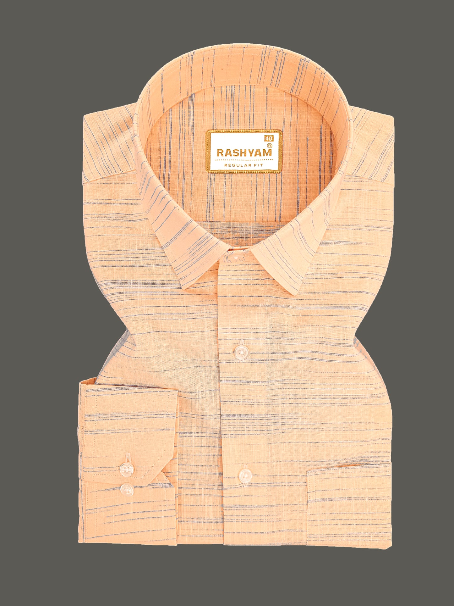 Antique Orange With Blue Thread Designer Formal Shirt For Men