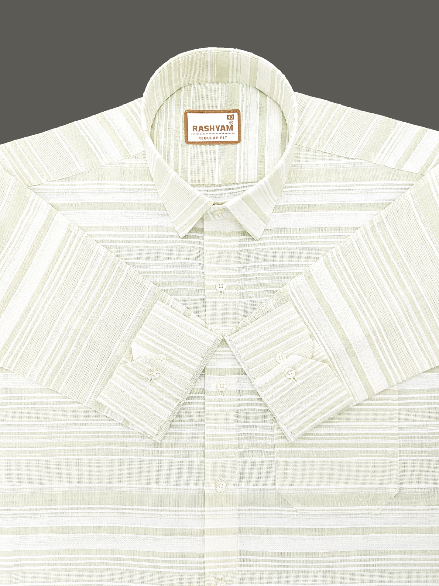 Rashyam Luxurious Linen Cotton Sugar Cane Stripe Formal Shirt