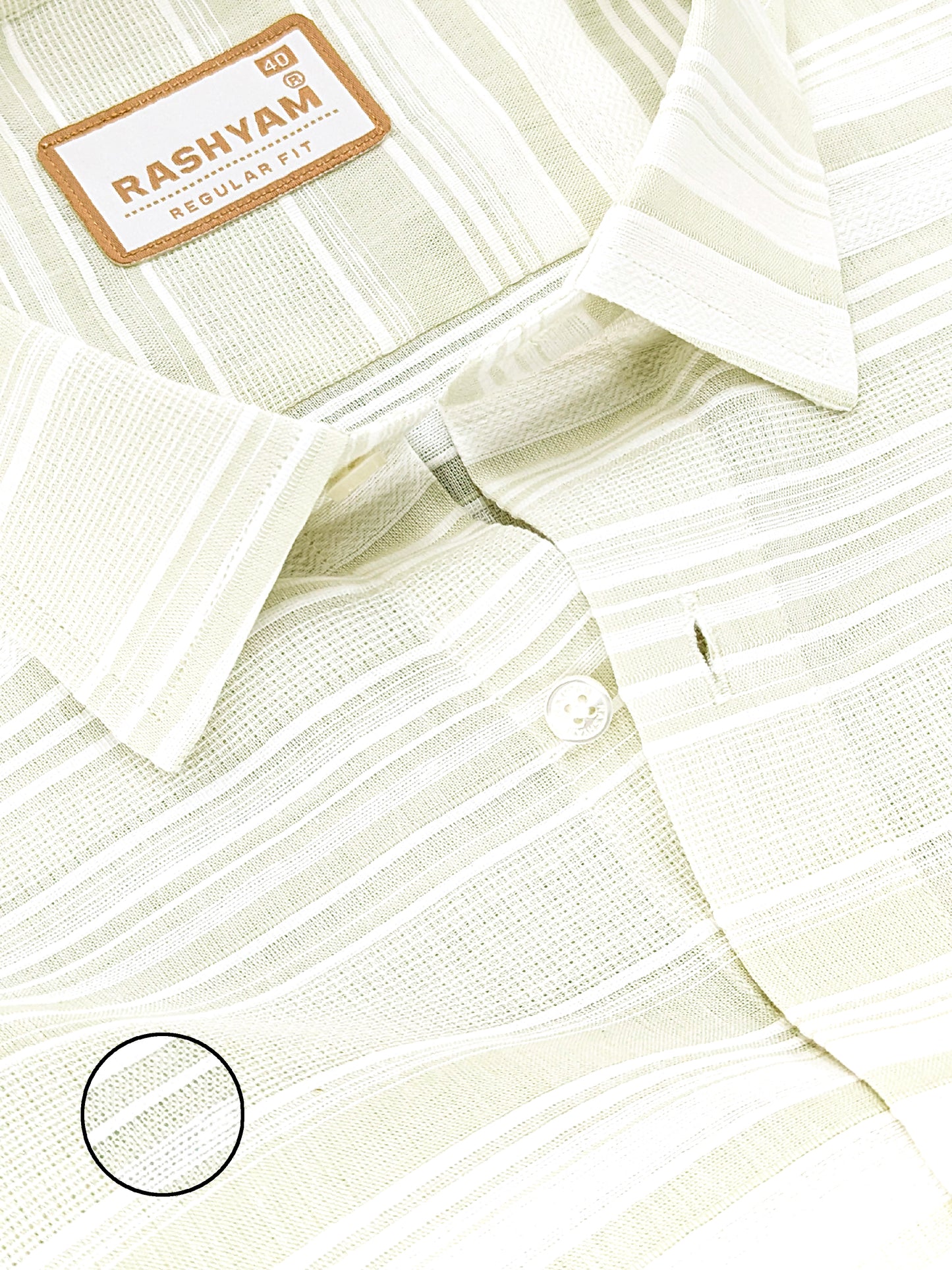 Rashyam Luxurious Linen Cotton Sugar Cane Stripe Formal Shirt