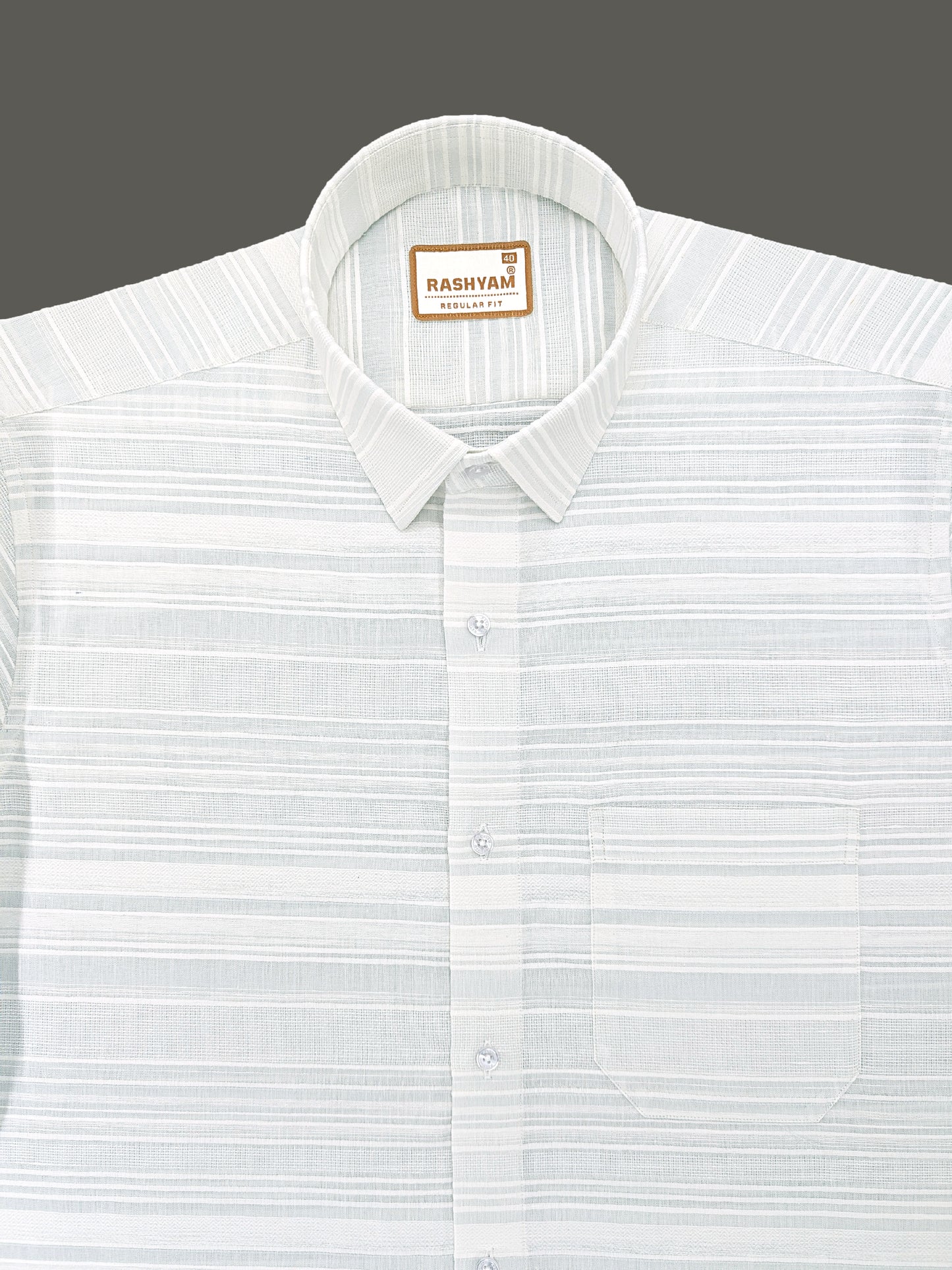 Rashyam Luxurious Linen Cotton Vista white Stripe Formal Shirt