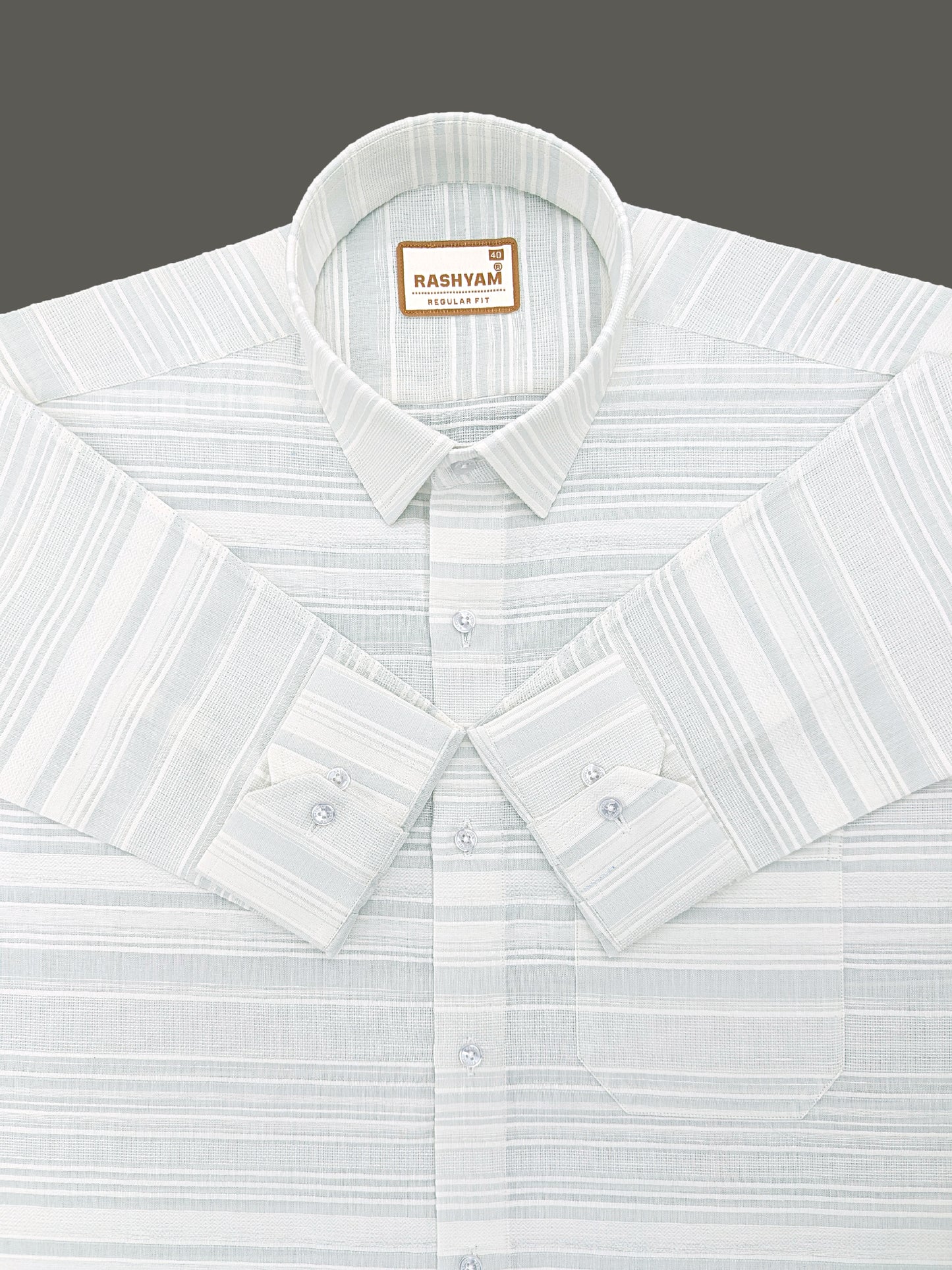 Rashyam Luxurious Linen Cotton Vista white Stripe Formal Shirt
