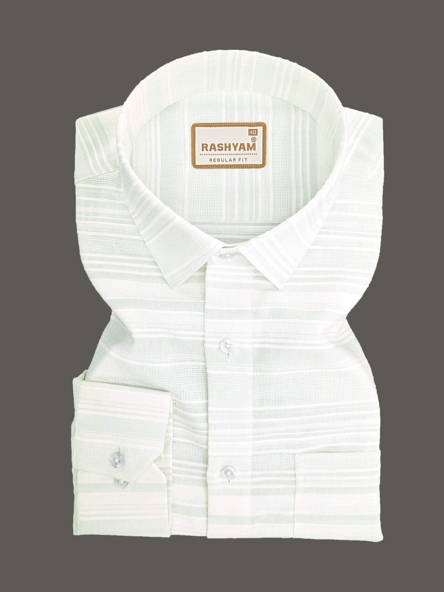 Rashyam Luxurious Linen Cotton Vista white Stripe Formal Shirt