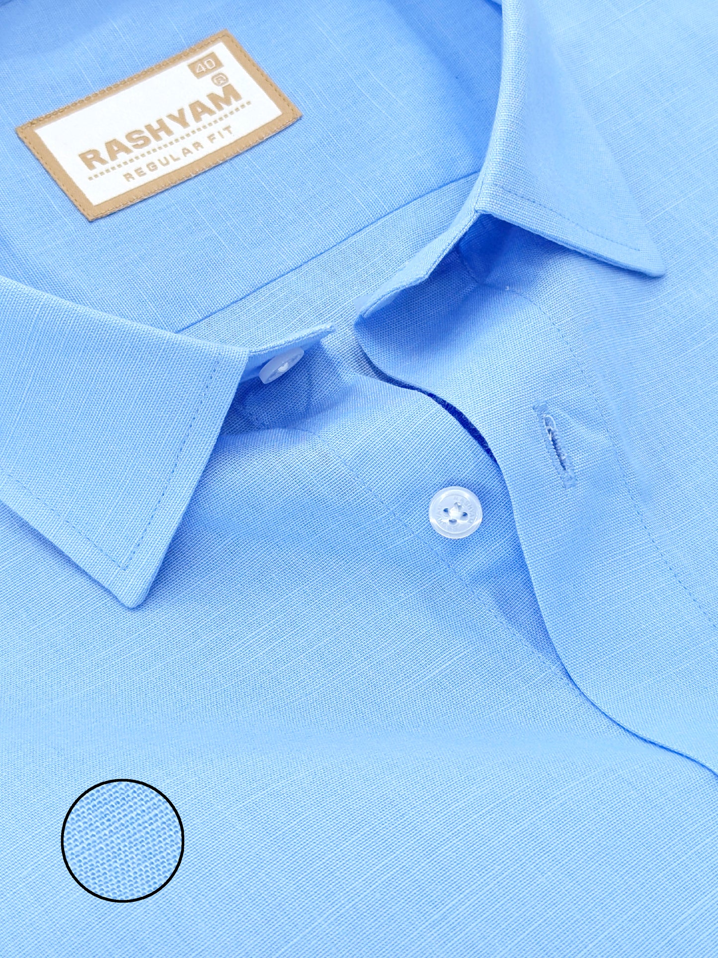 Abruzzo Premium Sky Blue Linen Formal Shirt
