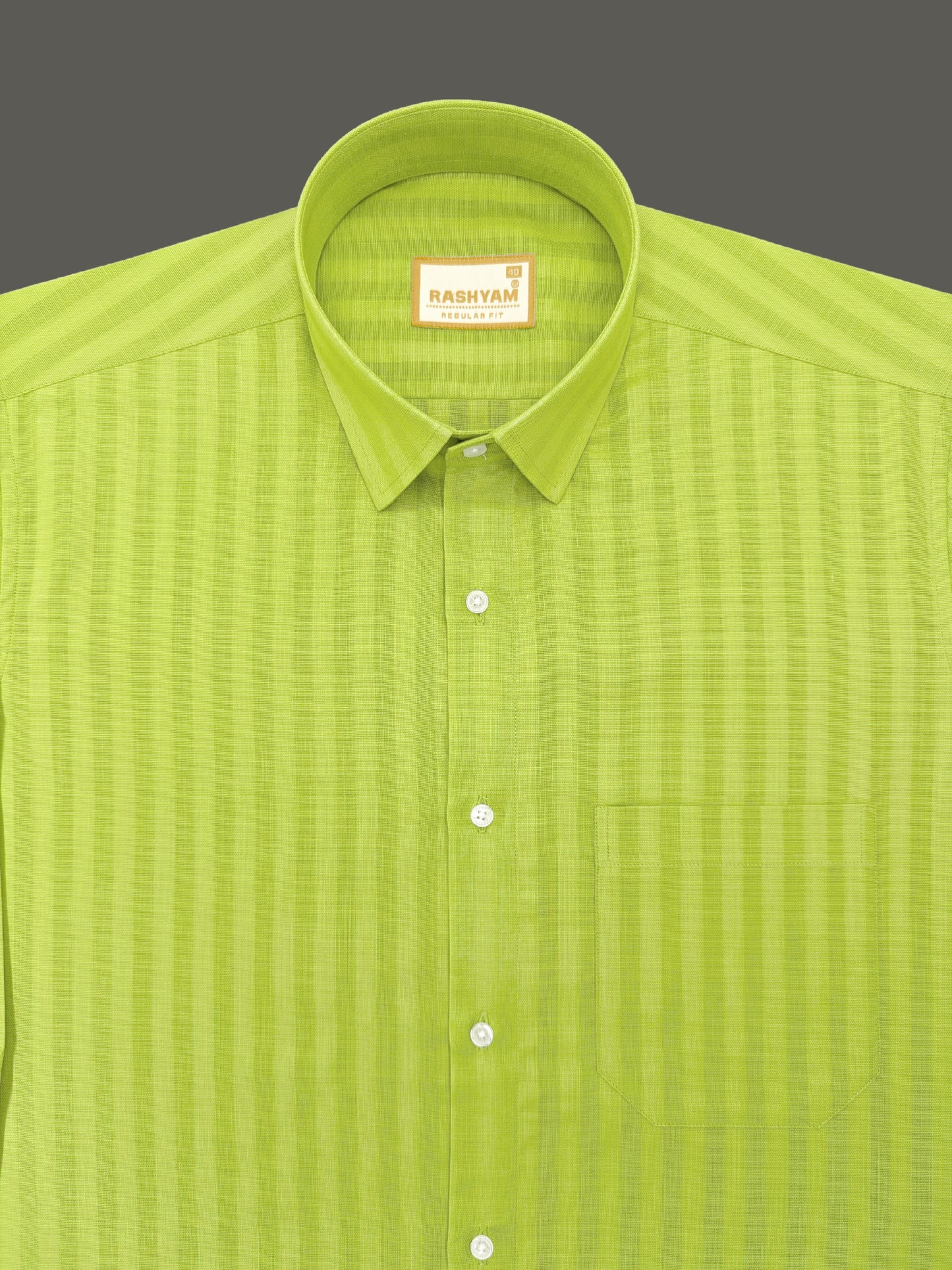 Lime Green Line Luxurious Italian Linen Shirt