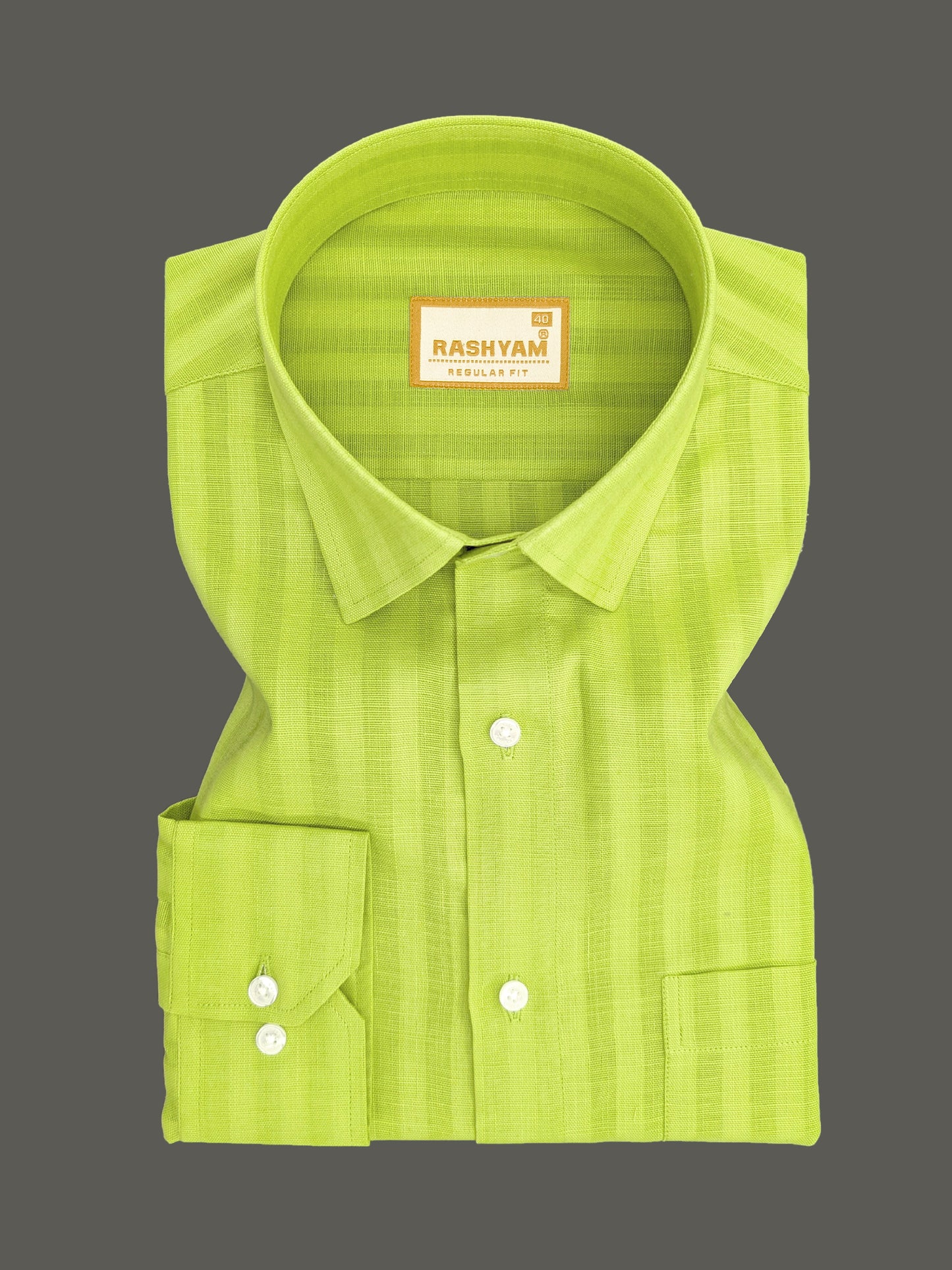 Lime Green Line Luxurious Italian Linen Shirt