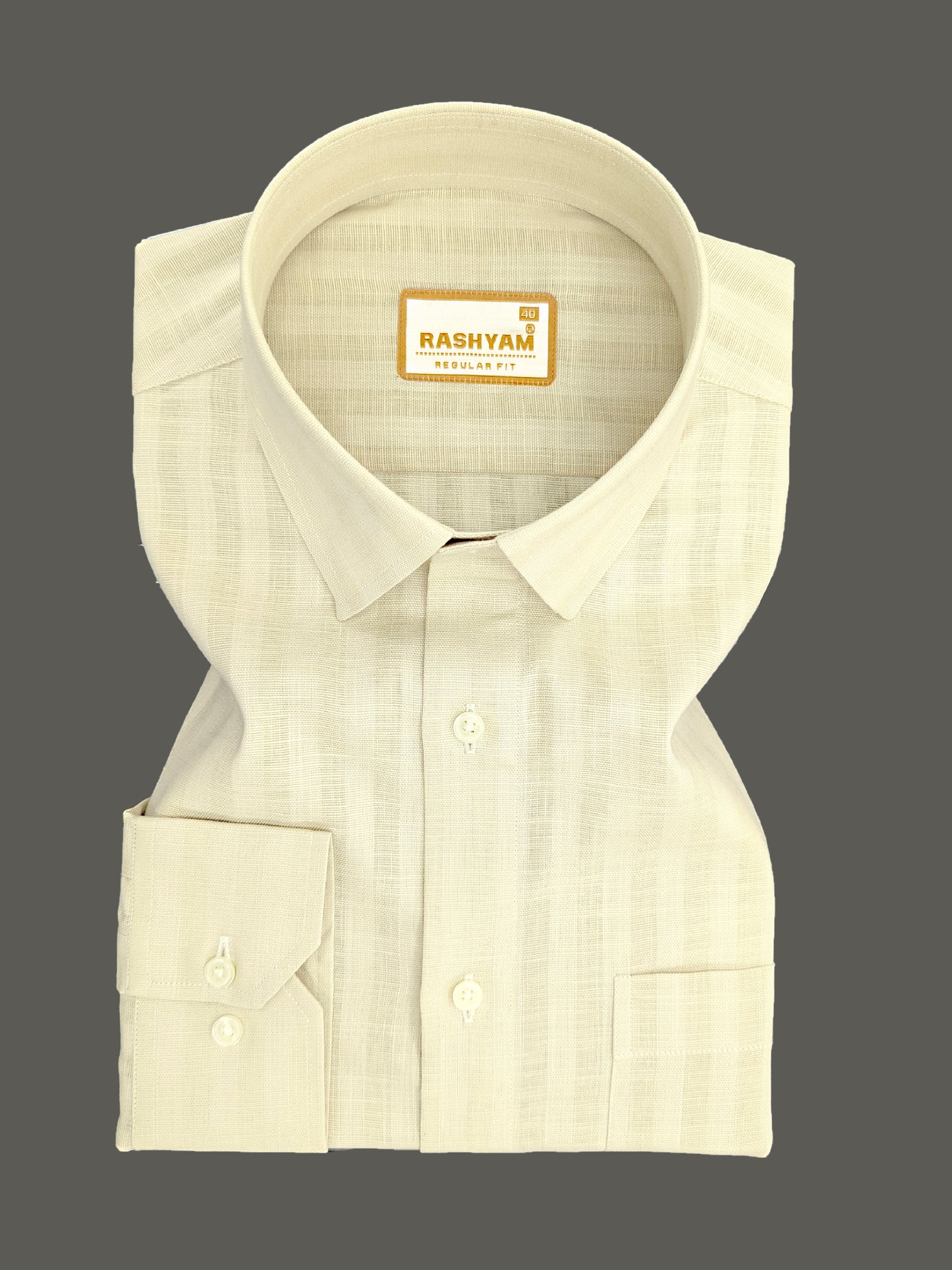 Vanilla Creamy Line Luxurious Italian Linen Shirt