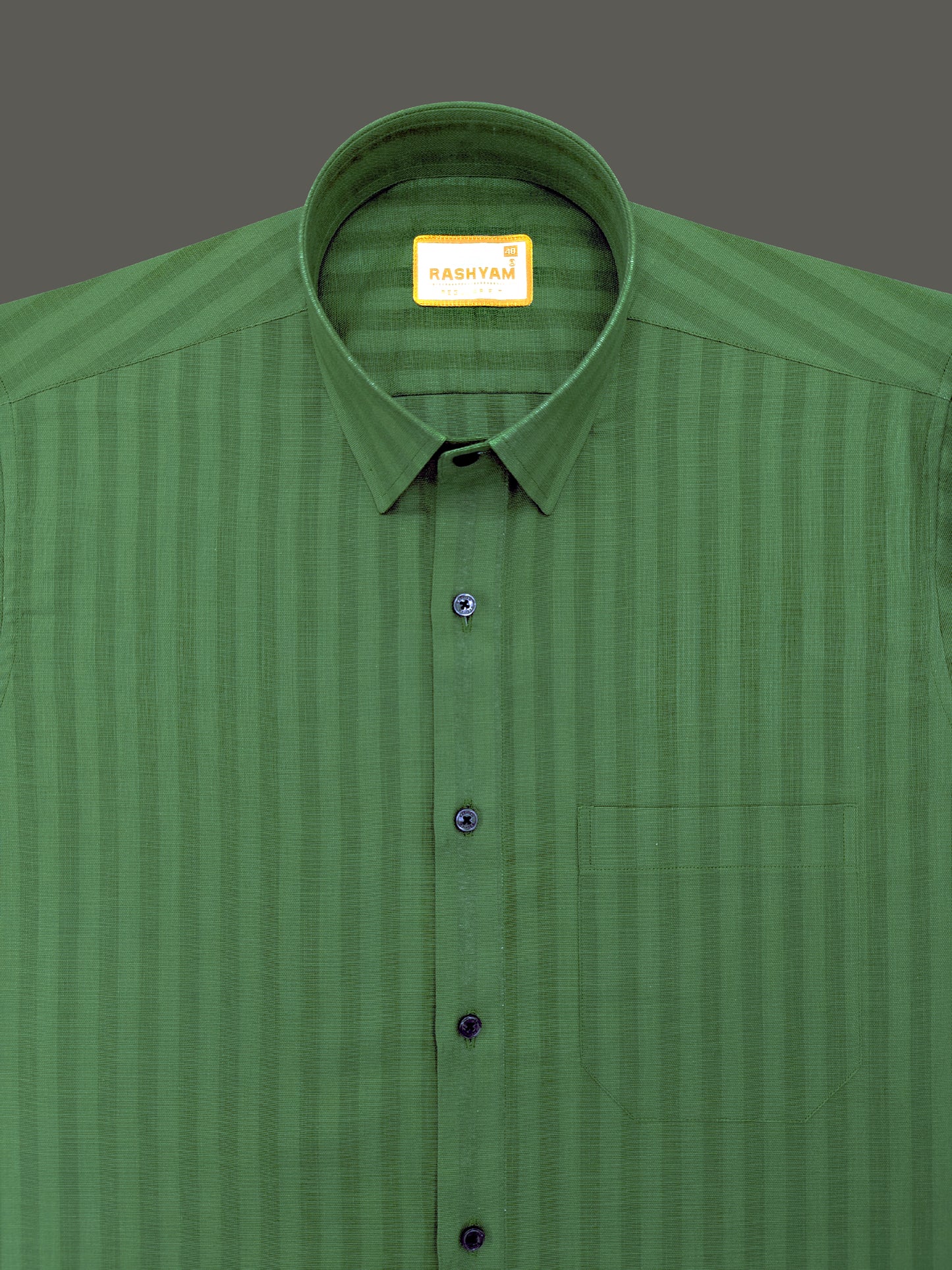 Dark Green Line Luxurious Italian Linen Shirt