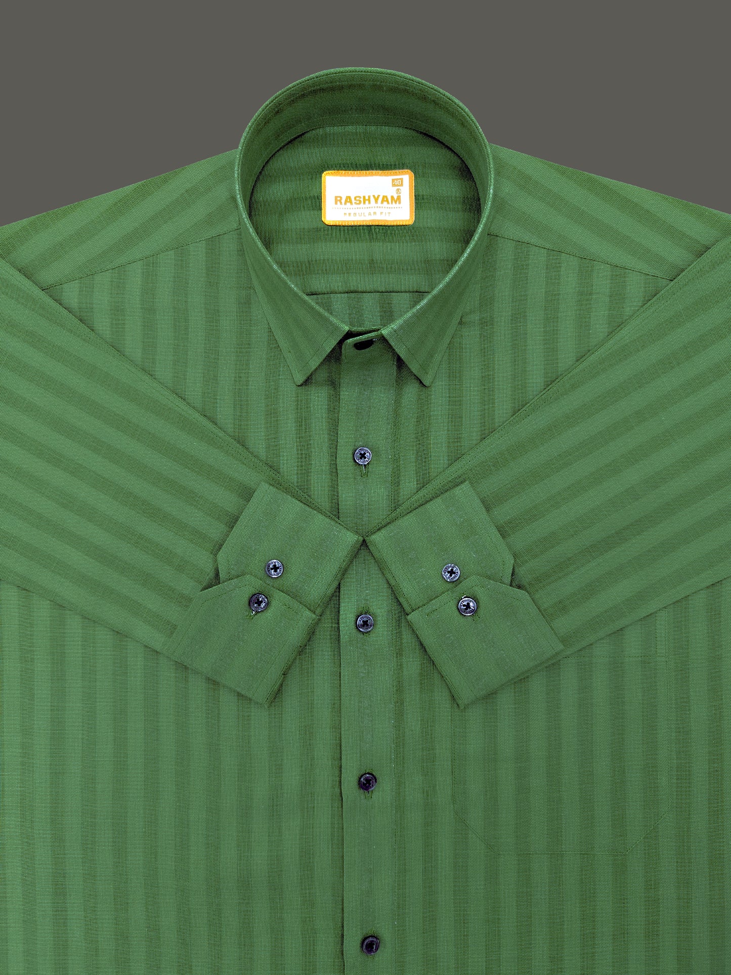 Dark Green Line Luxurious Italian Linen Shirt