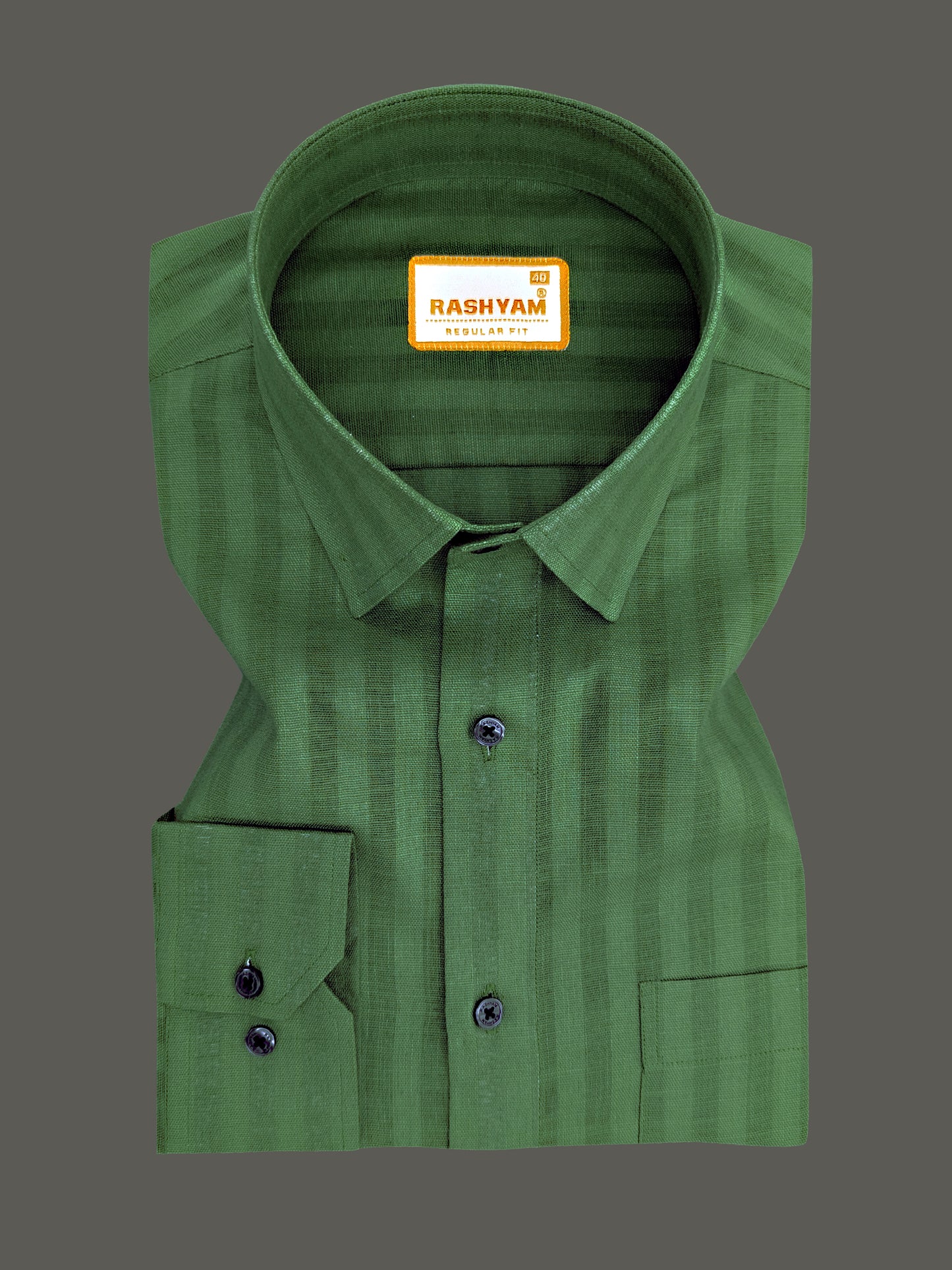 Dark Green Line Luxurious Italian Linen Shirt