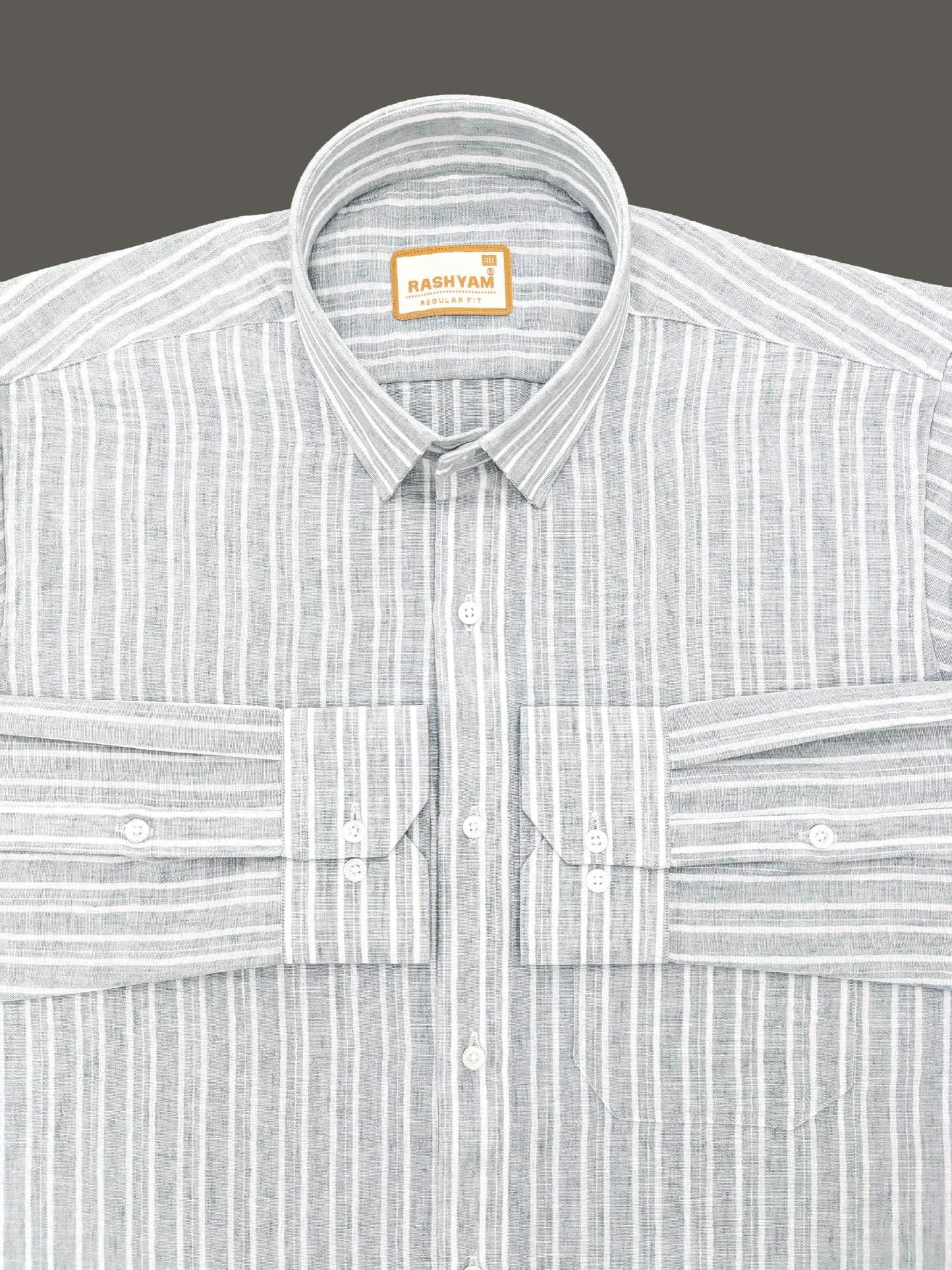 Milano Grey With White Striped Formal Shirt