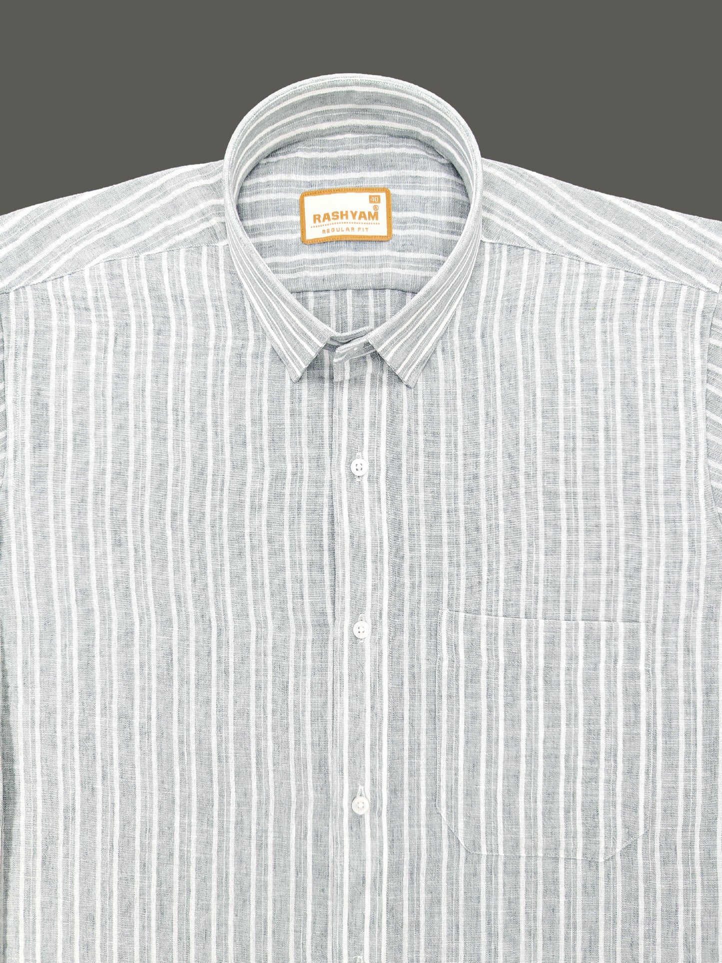 Milano Grey With White Striped Formal Shirt