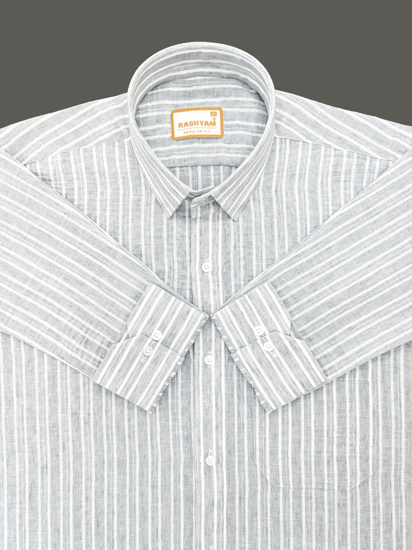 Milano Grey With White Striped Formal Shirt
