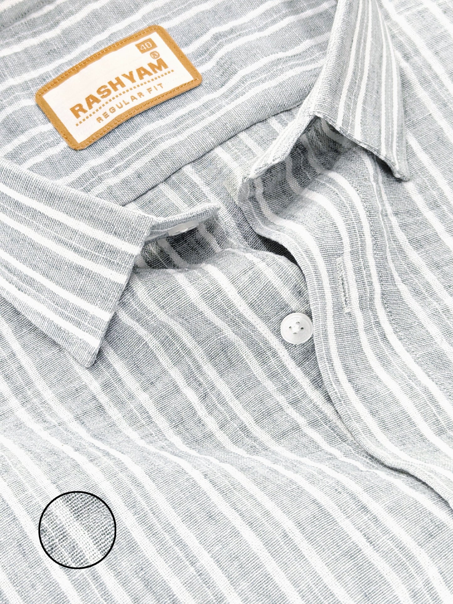 Milano Grey With White Striped Formal Shirt