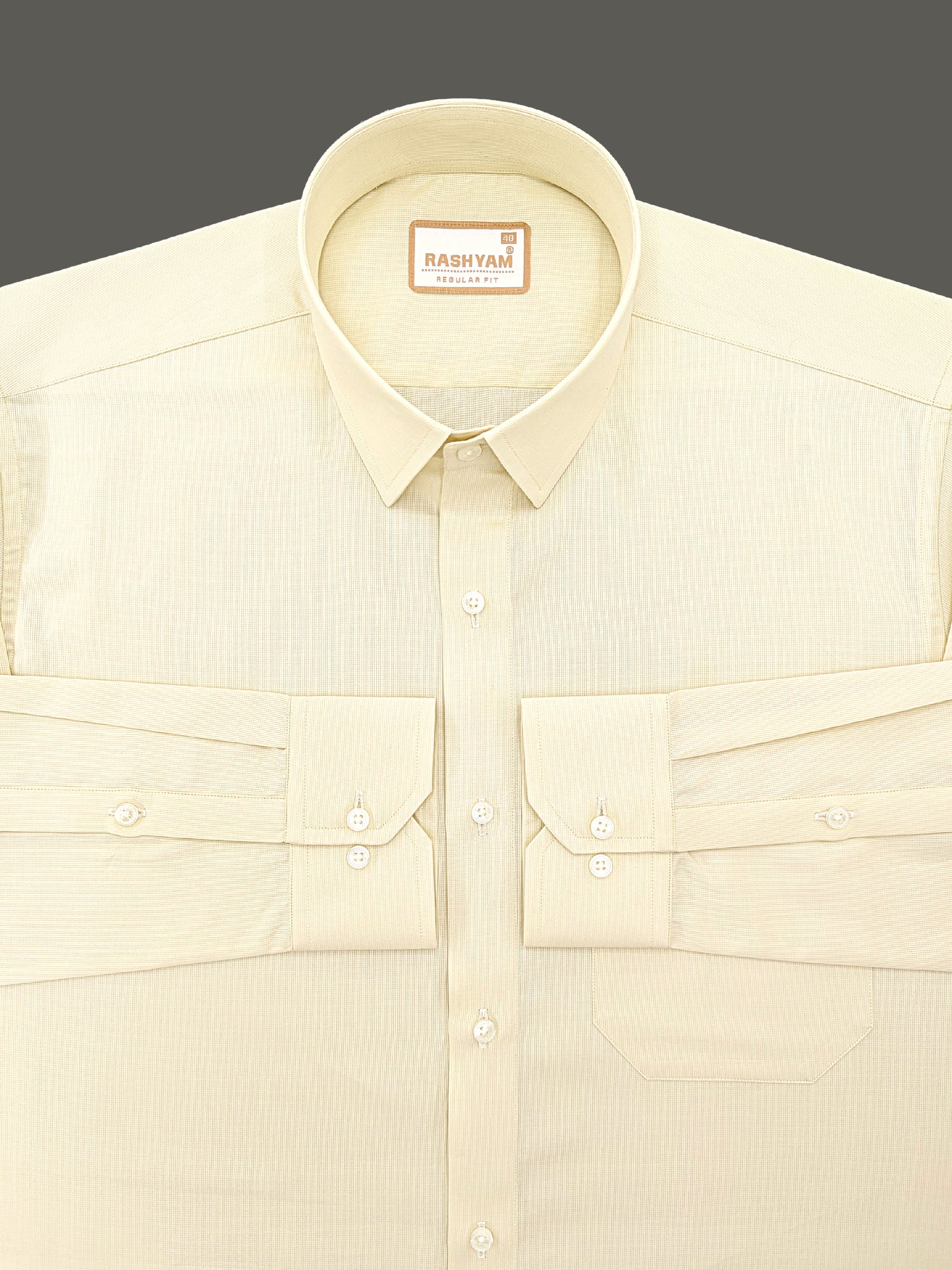 Casia Light Cream Premium Cotton Formal Shirt For Men