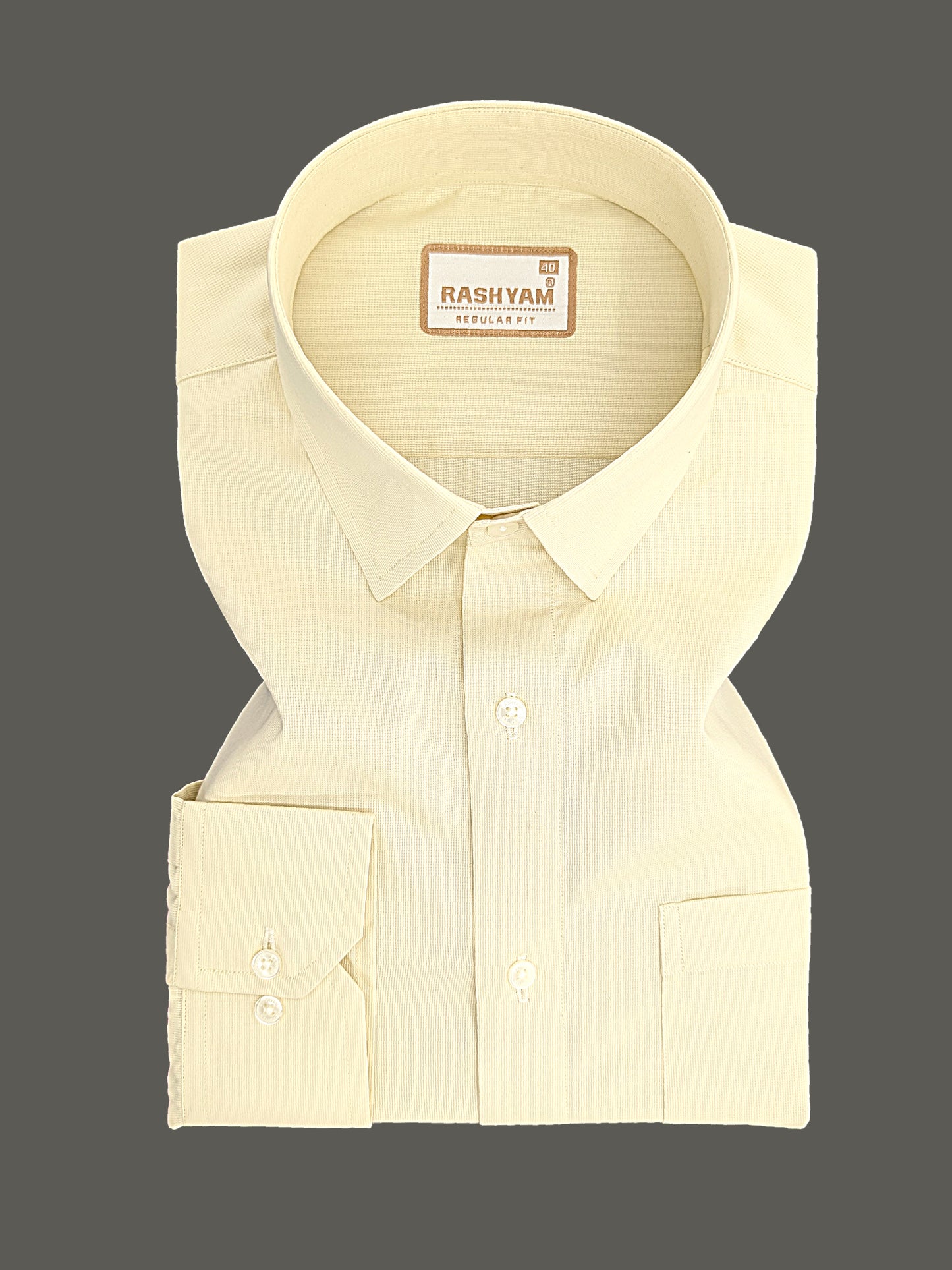 Casia Light Cream Premium Cotton Formal Shirt For Men