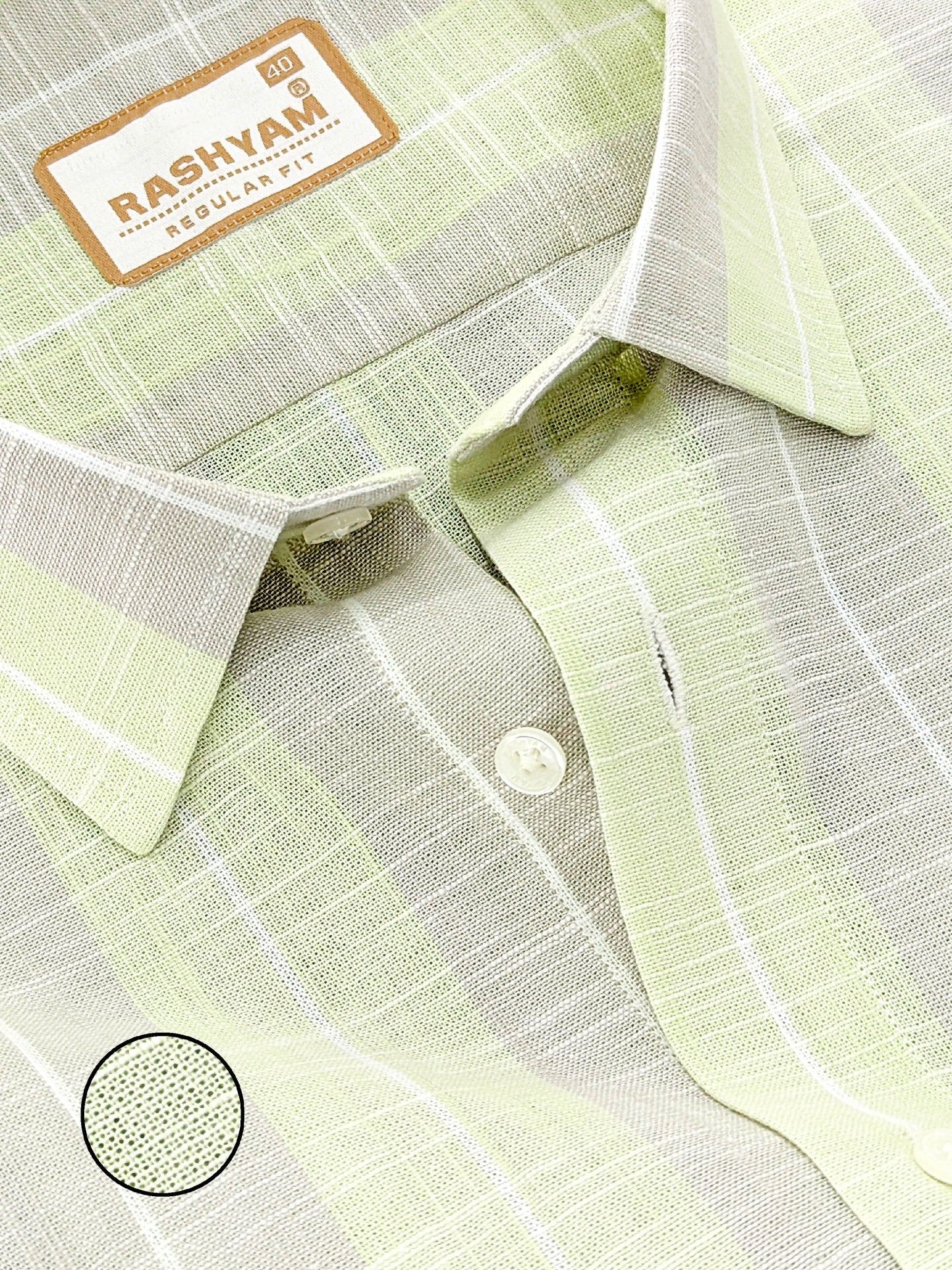 Premium Linen Cotton Pistachio Grey Formal Shirt For Men