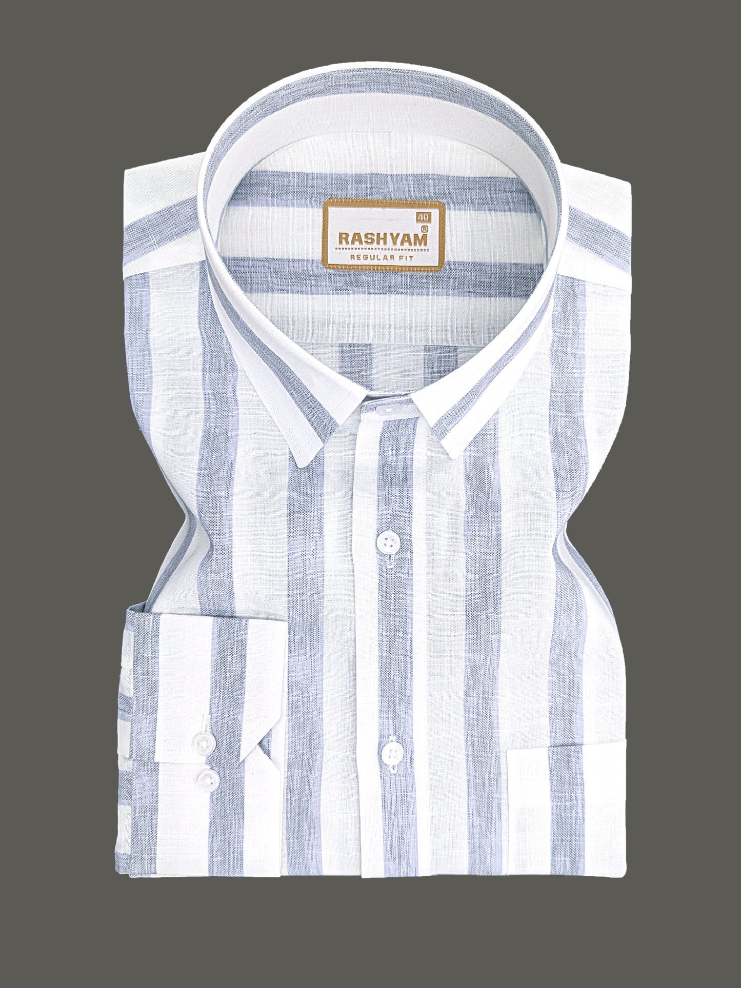 Premium Cotton Ice blue Line On white Formal Shirt For Men