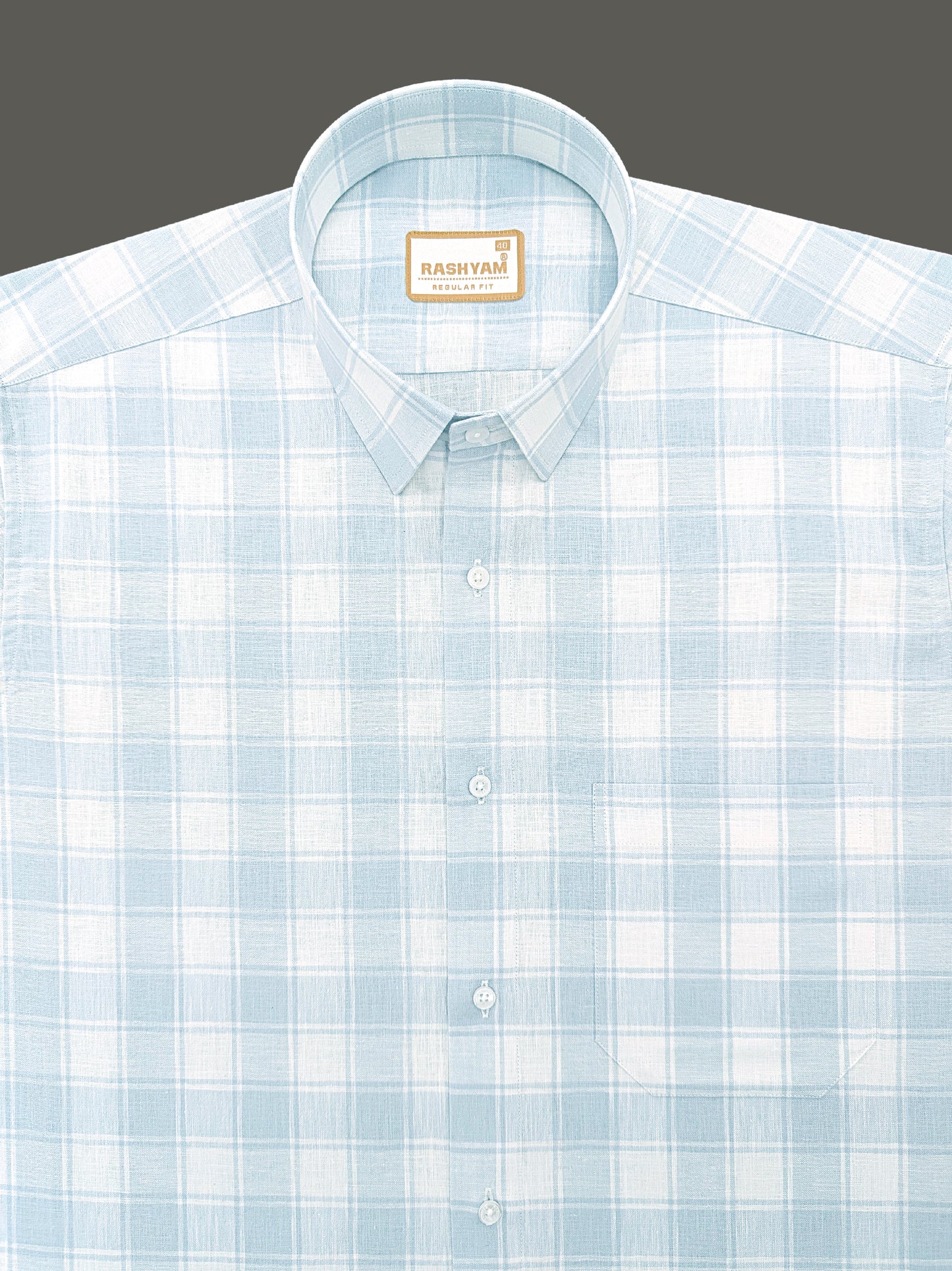 Spello Premium Cotton Light Blue with White Checks Formal Shirt For Men