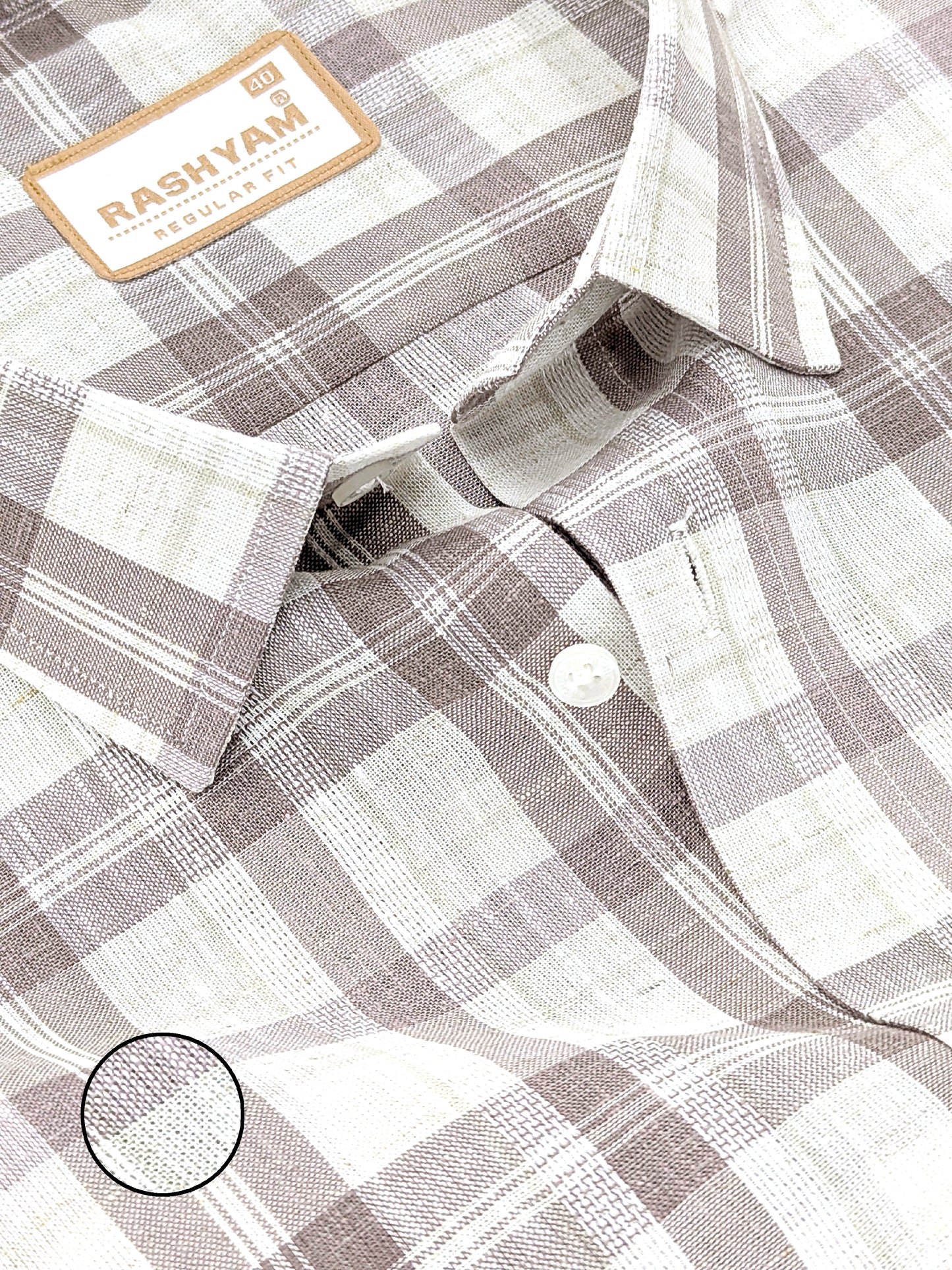 Premium Cotton Warm Beige with Dusty Brown Checks Shirt For Men