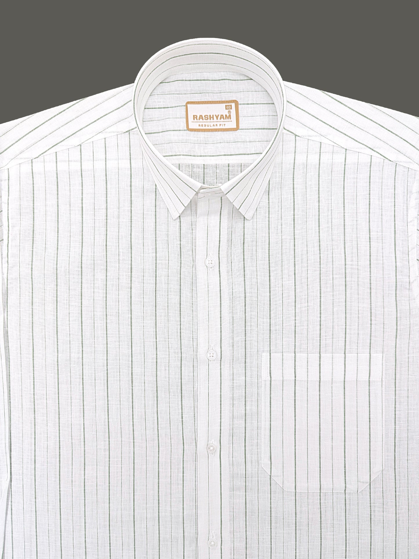 Arezzo Italian Premium Linen Lemon Grass Line Formal Shirt For Men