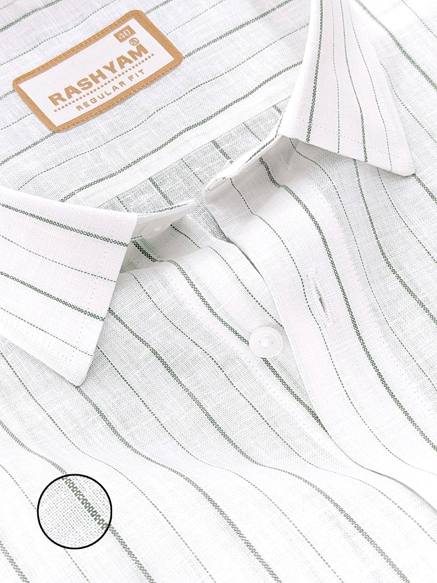 Arezzo Italian Premium Linen Lemon Grass Line Formal Shirt For Men