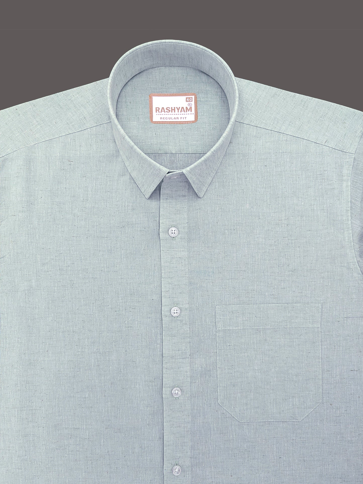 Velmora Luxurious Linen Cotton Iron Grey Formal Shirt For Men