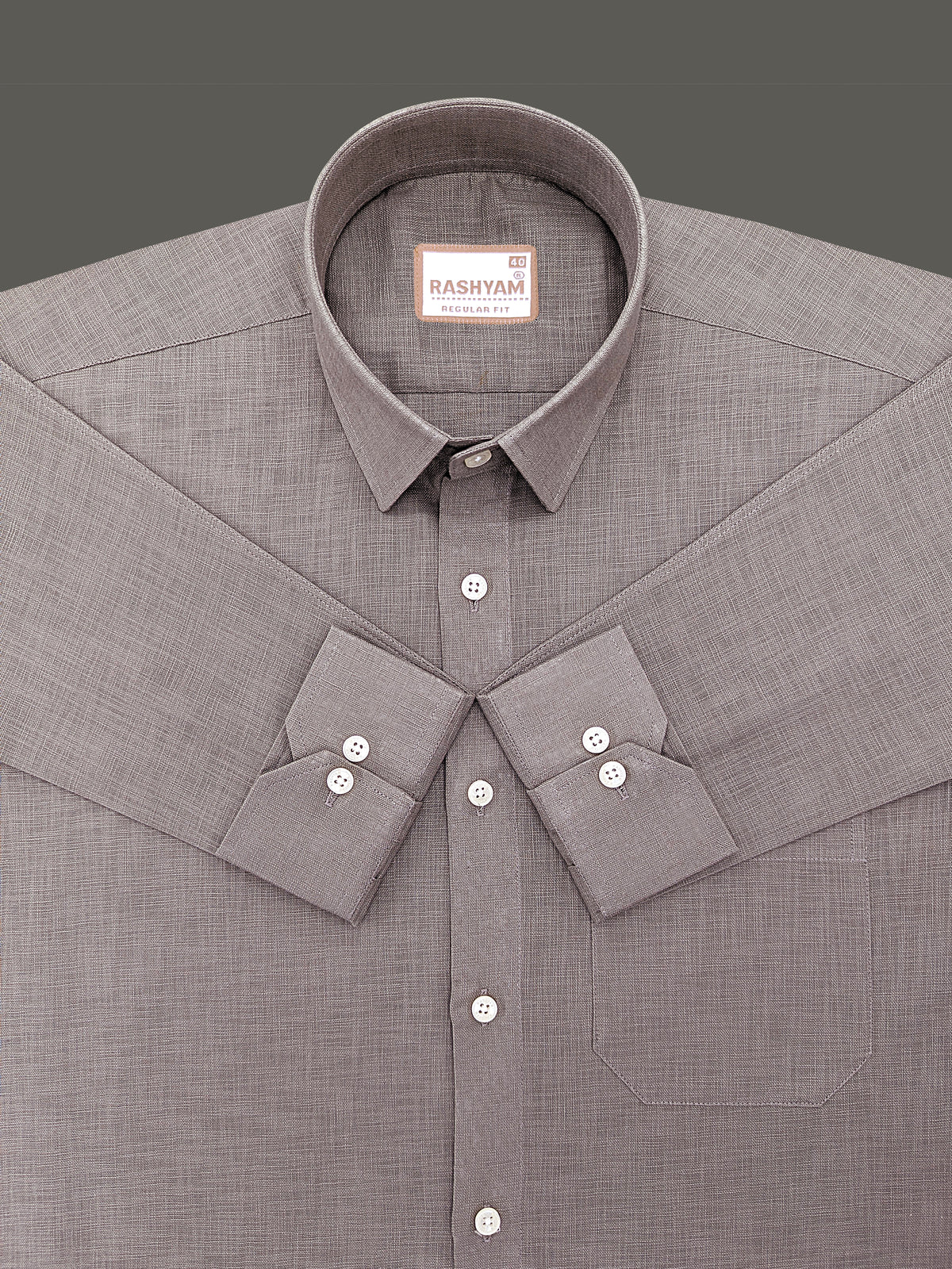 Italian Linen Noventia Feather Grey Formal Shirt