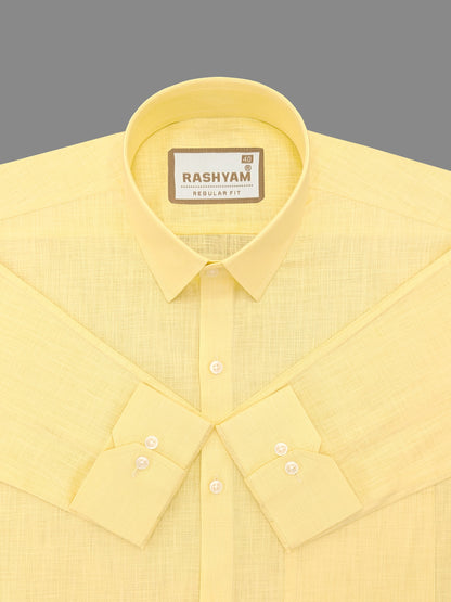 Luxurious Yellow Italian Linen Shirt For Men