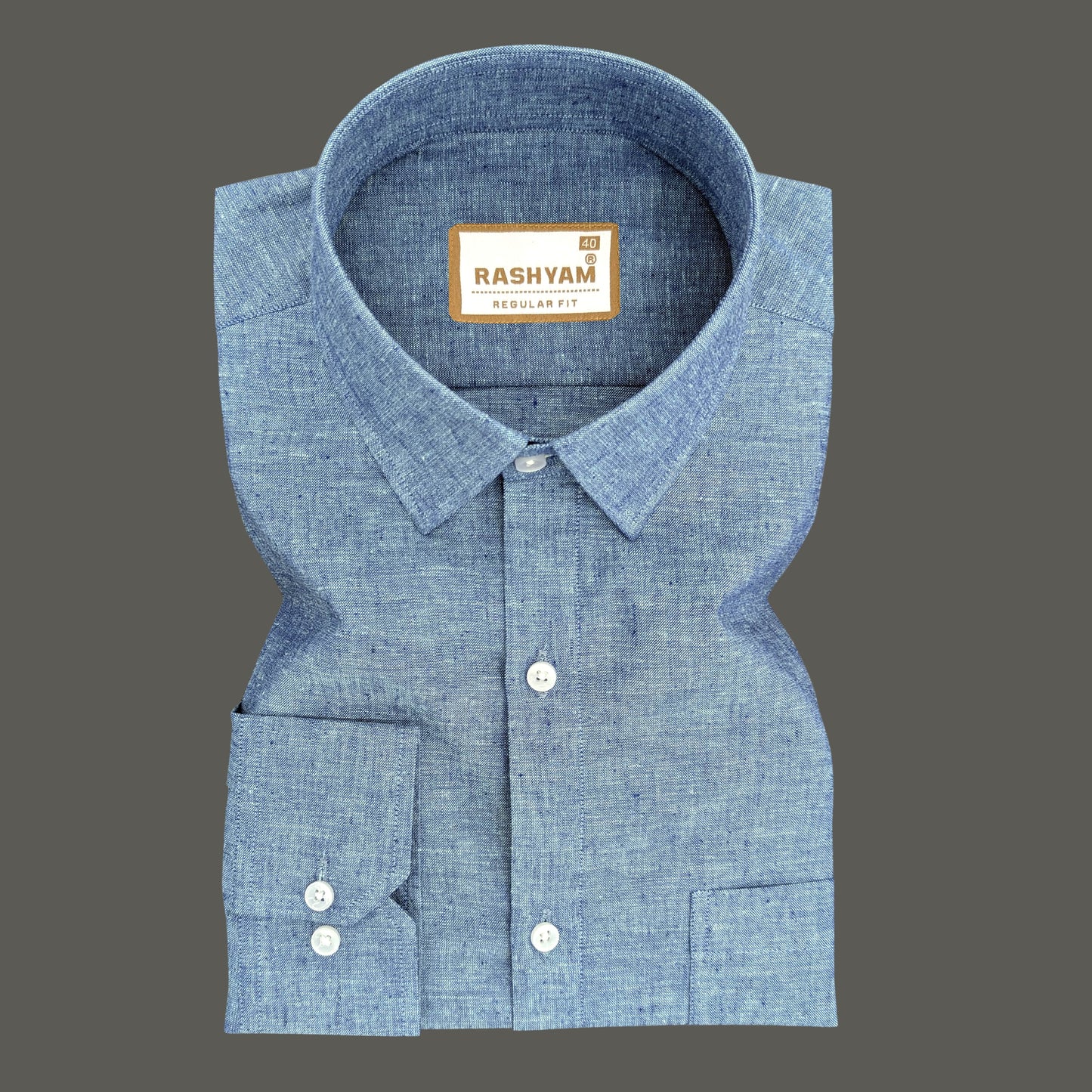 Chianti Premium Oxford Cotton Denim Blue Formal Shirt For Men