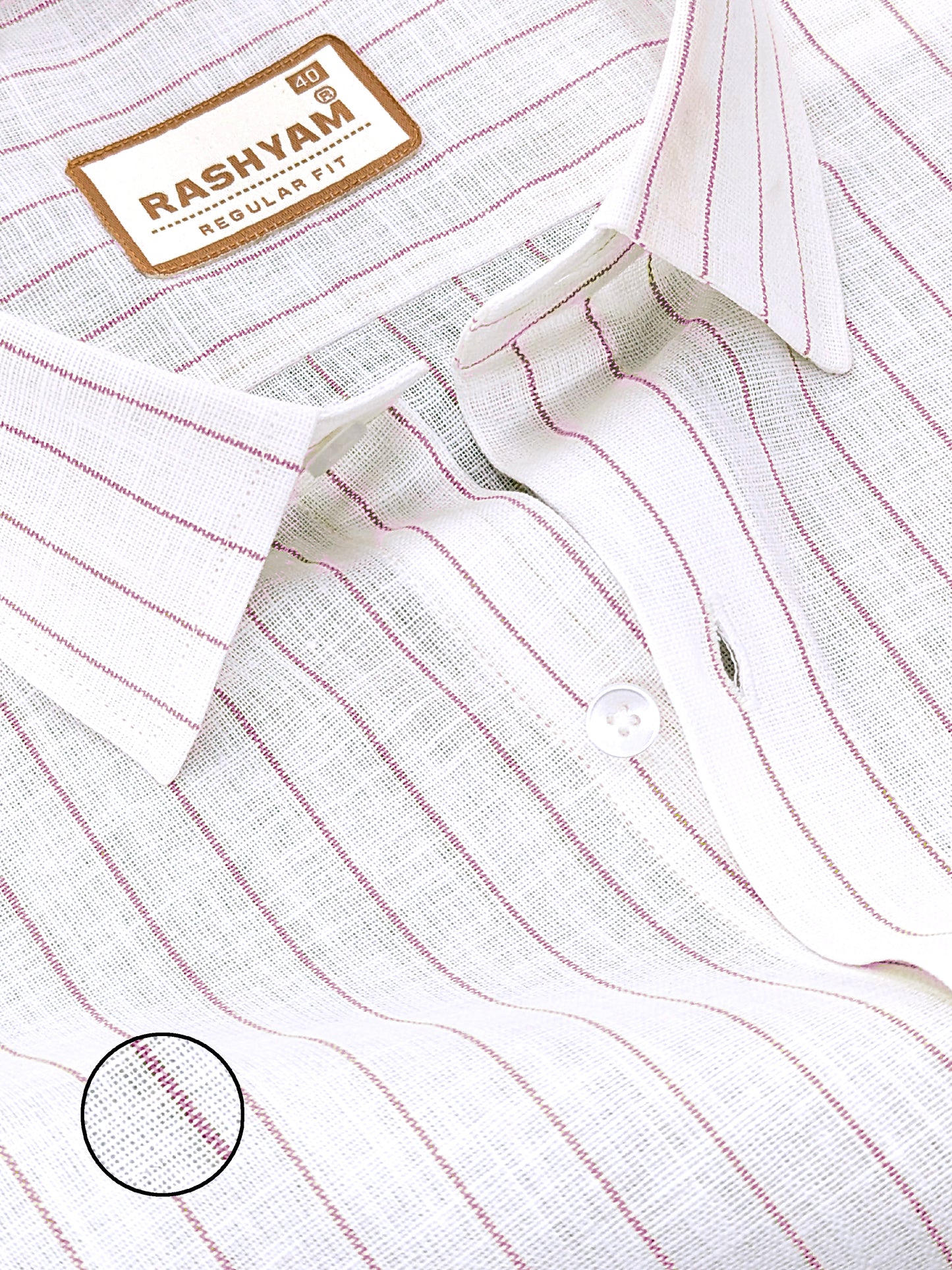 Arezzo Italian Premium Light Pink Line On White Formal Shirt For Men