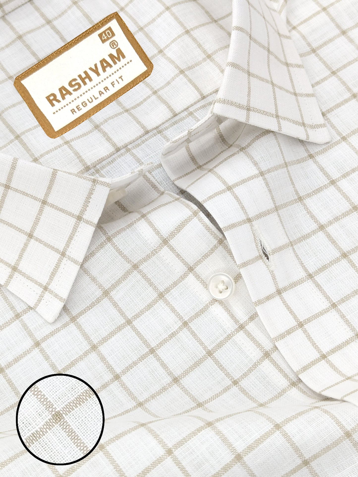 Arezzo Italian Premium Browny Checks On White Formal Shirt For Men