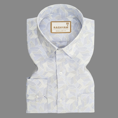 Zodiac French Grey With Lavender Designer Cotton Shirt For Men