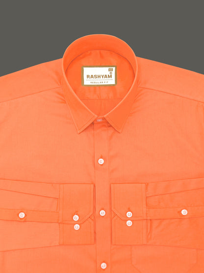 Spello Orange Premium Giza Cotton Formal Shirt