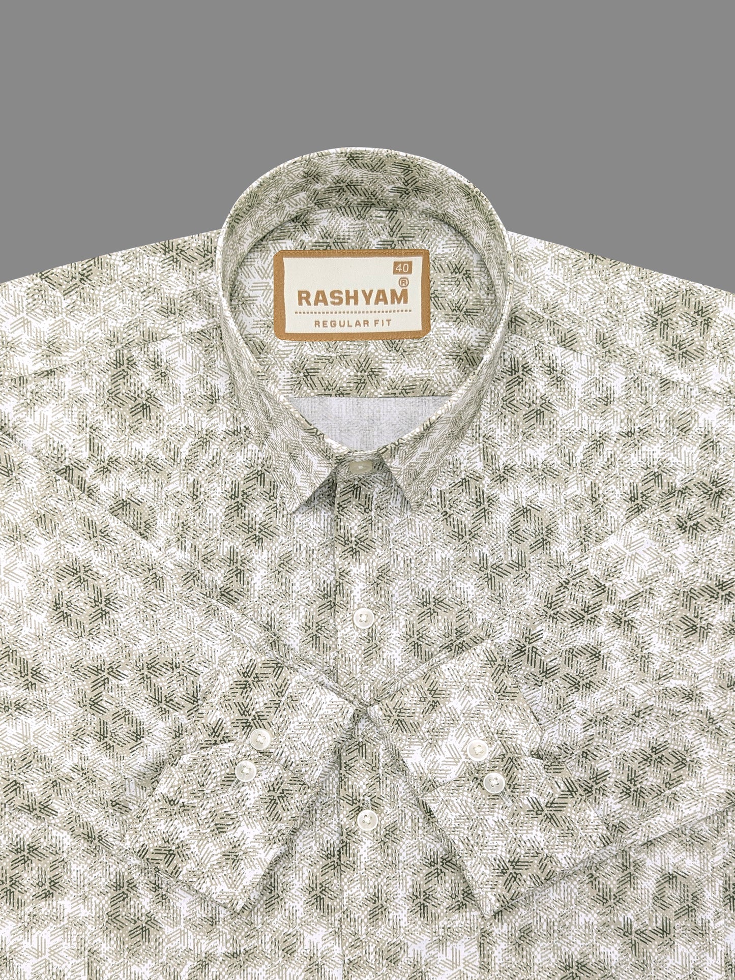 Spello Olive Green Printed Designer Shirt For Men