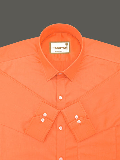 Spello Orange Premium Giza Cotton Formal Shirt