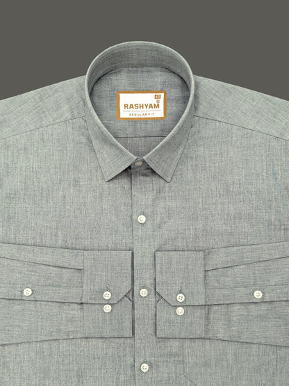 Chianti Premium Oxford Cotton Friar Green Formal Shirt For Men