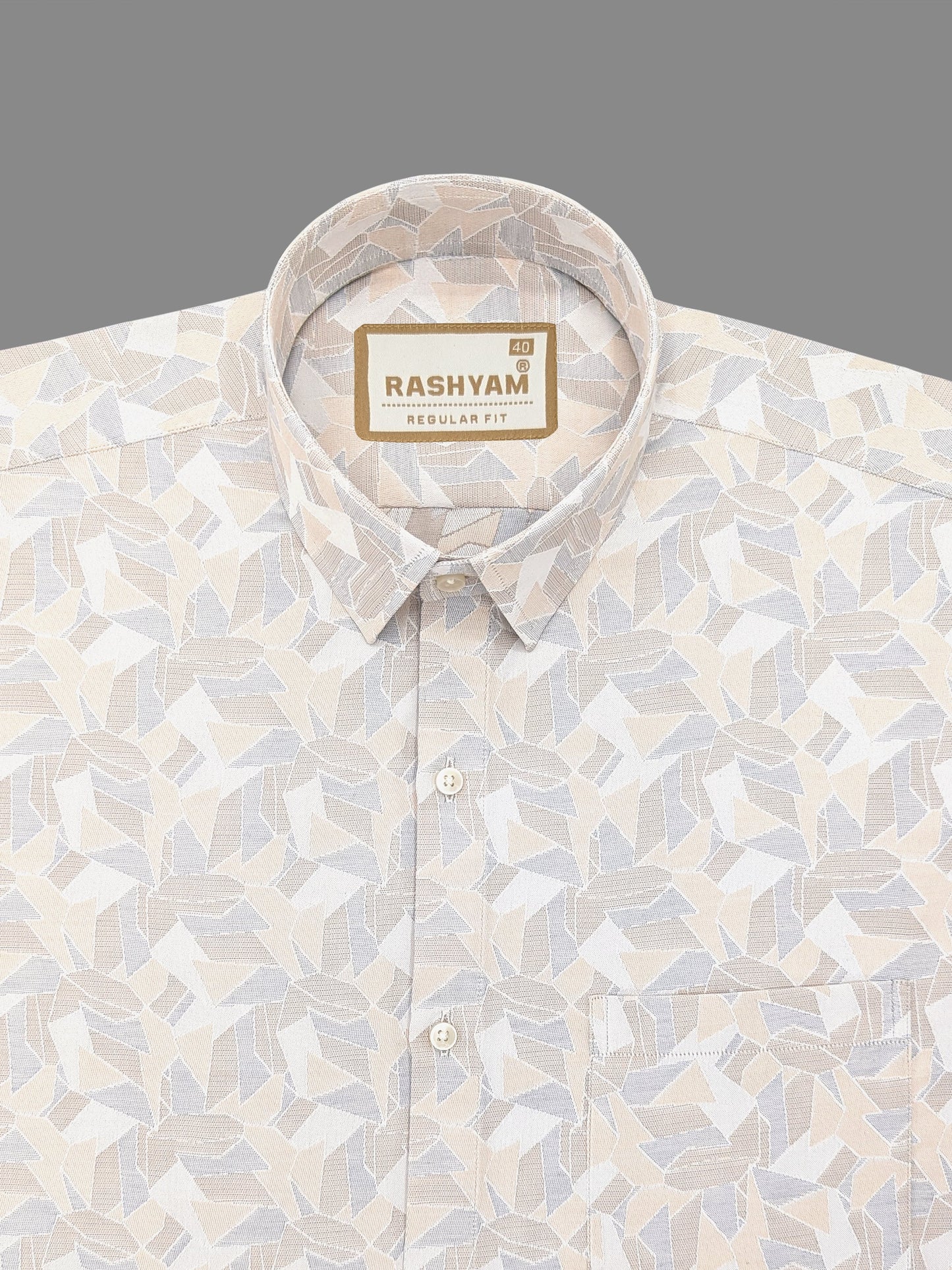 Zodiac Dusty Brown With Grey  Premium Designer Cotton Shirt For Men