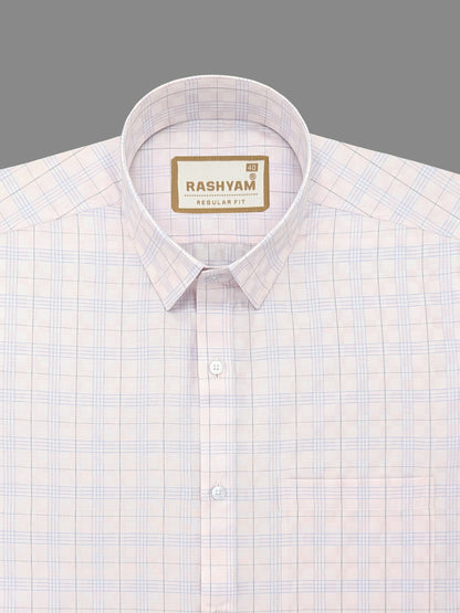 Antonello Light Pink With Blue Box Multi Checks Premium Cotton Shirt