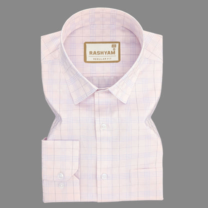 Antonello Light Pink With Blue Box Multi Checks Premium Cotton Shirt