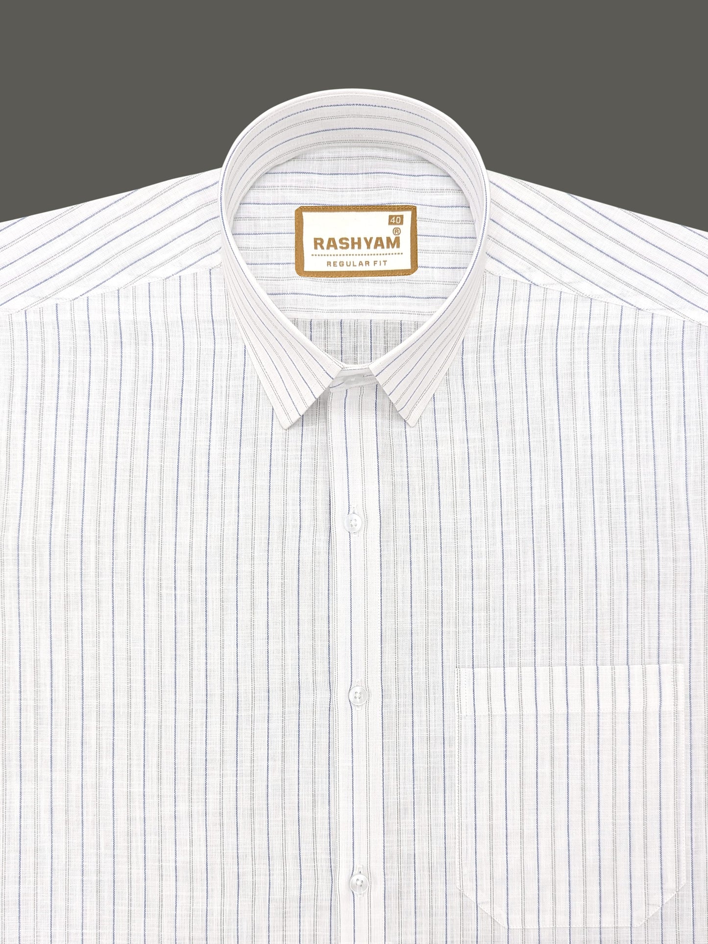 Arezzo Italian Premium Blue With Black Double Line On White Formal Shirt For Men