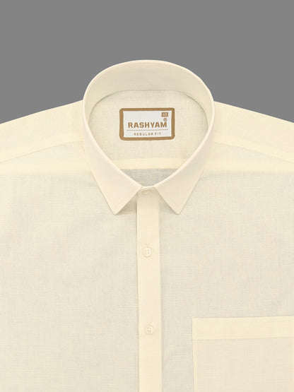 Italian Linen Cotton Milky Cream Formal Shirt For men