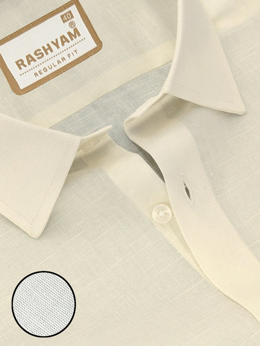 Italian Linen Cotton Milky Cream Formal Shirt For men