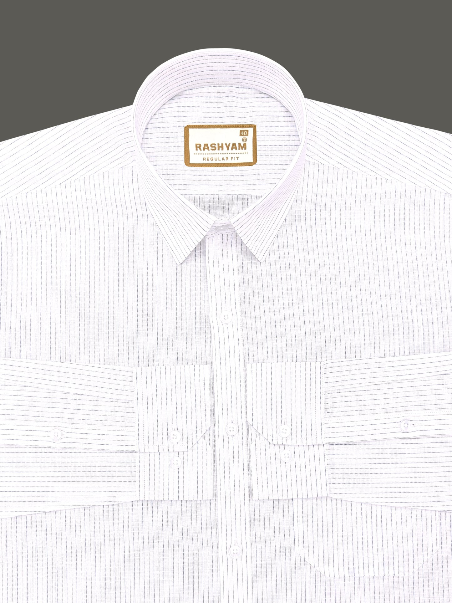 Arezzo Italian Premium Linen Blue And Black Line On White Formal Shirt For Men