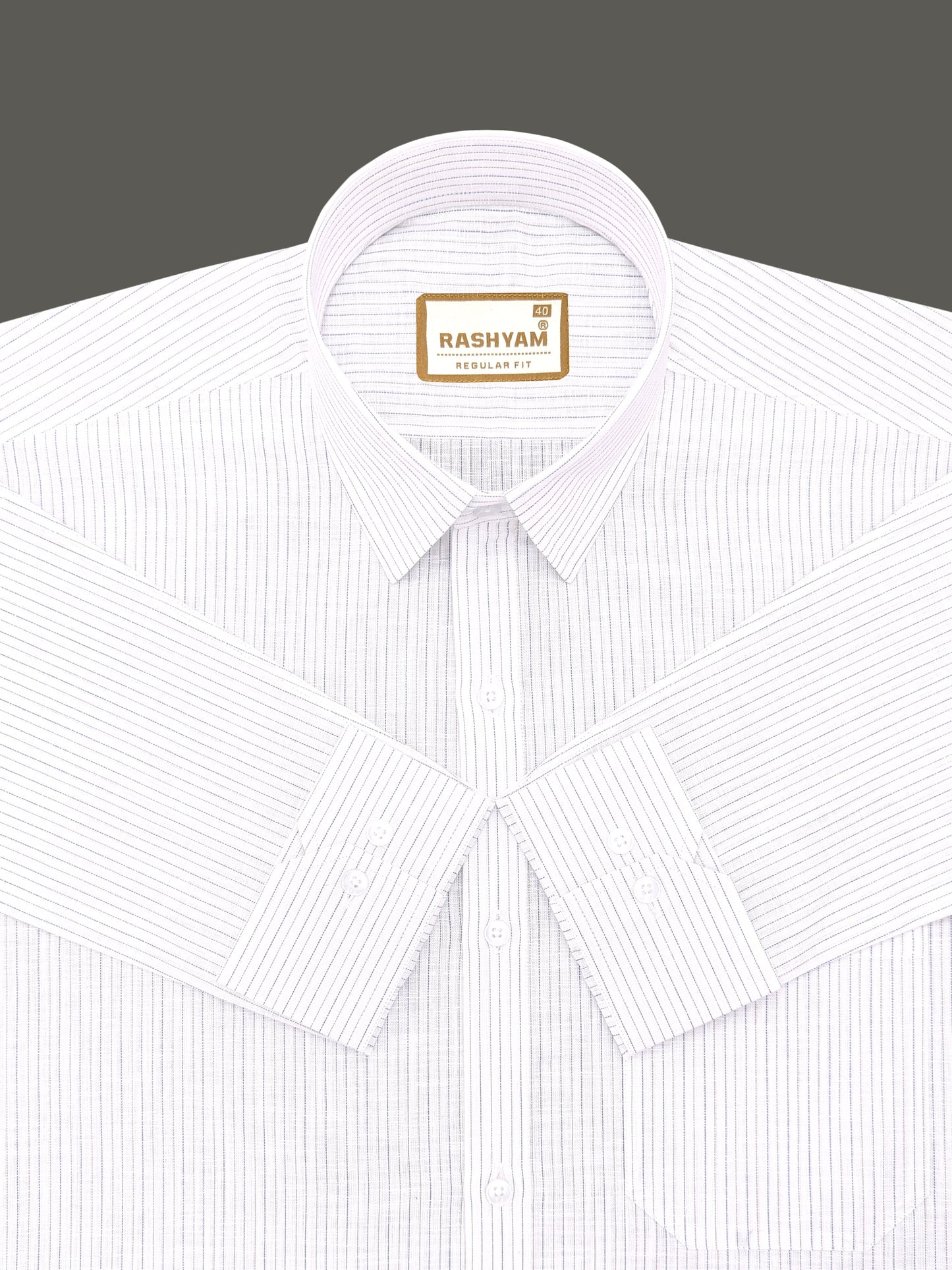 Arezzo Italian Premium Linen Blue And Black Line On White Formal Shirt For Men